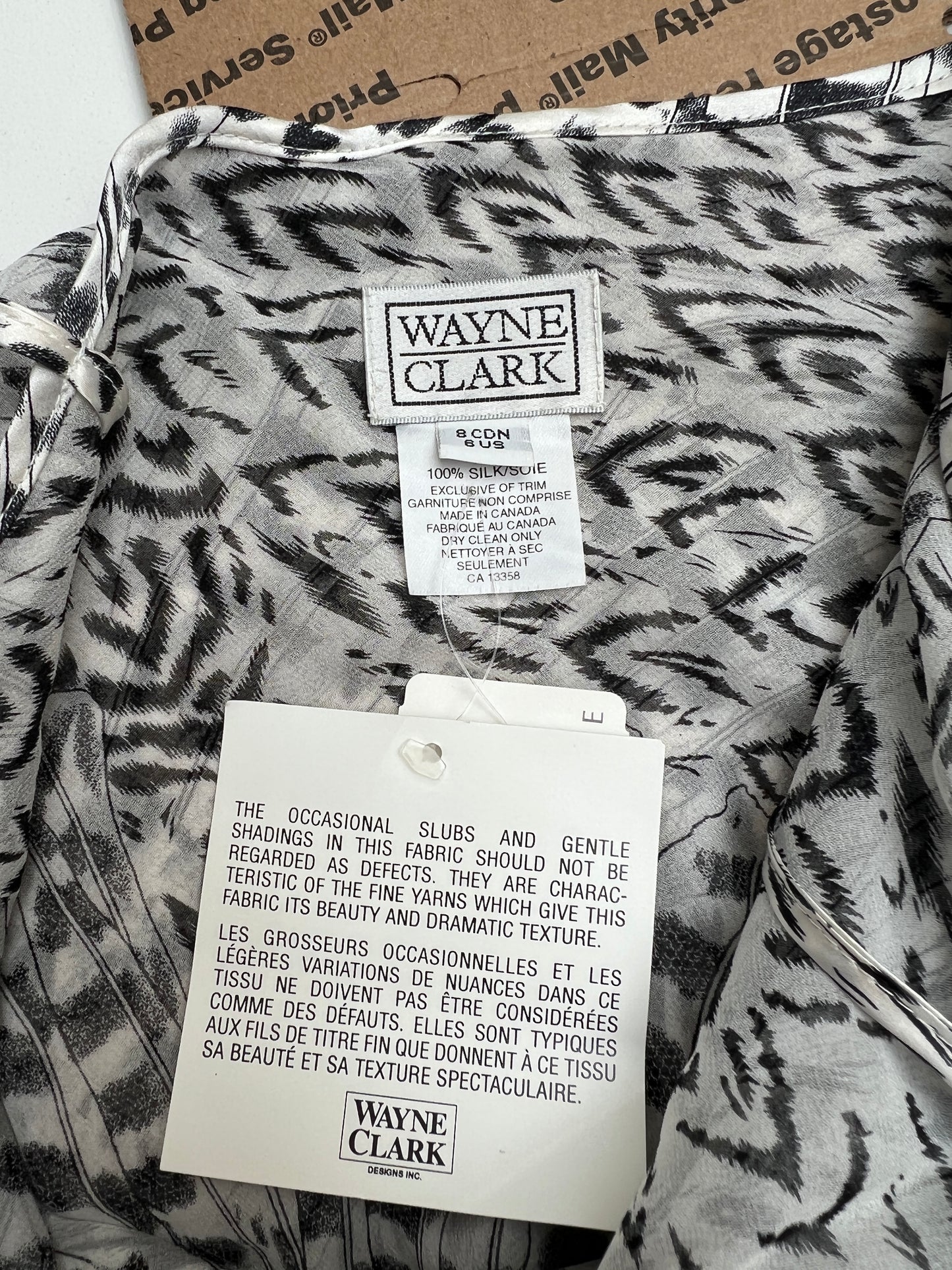 Long Silk Black and White Dress - 6