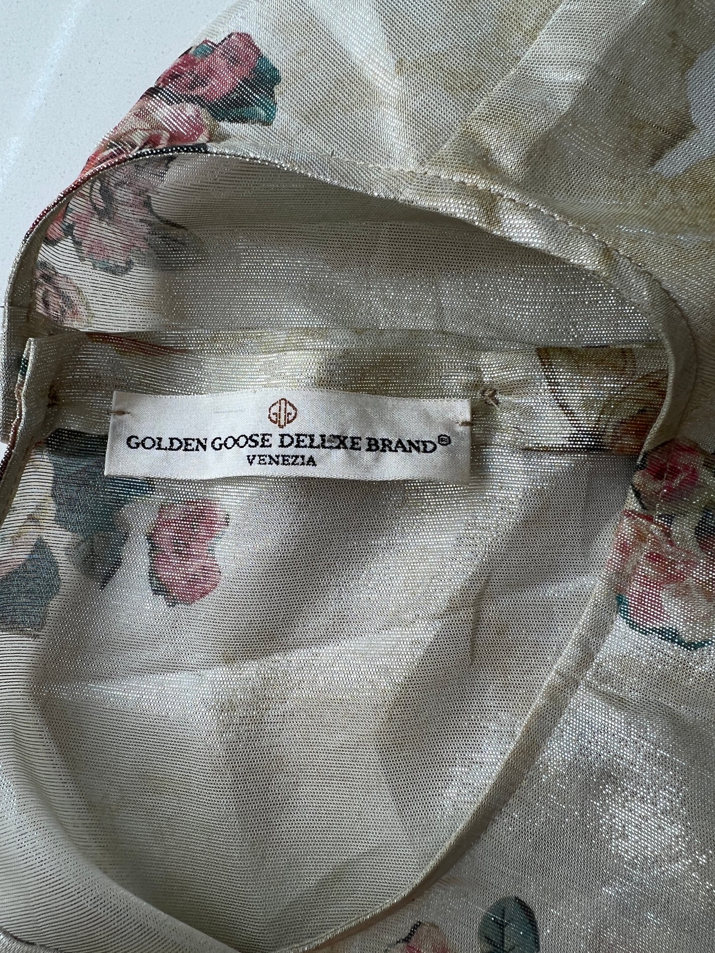 Metallic Silk Blouse - S