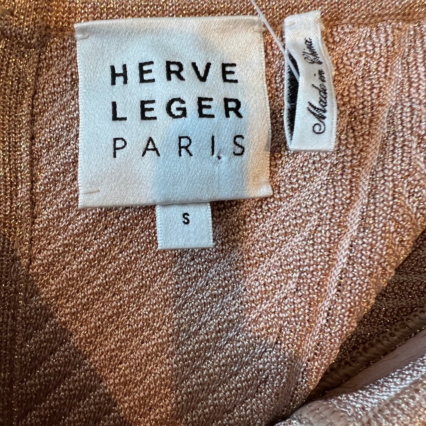 Shiny Nude Color Dress - S