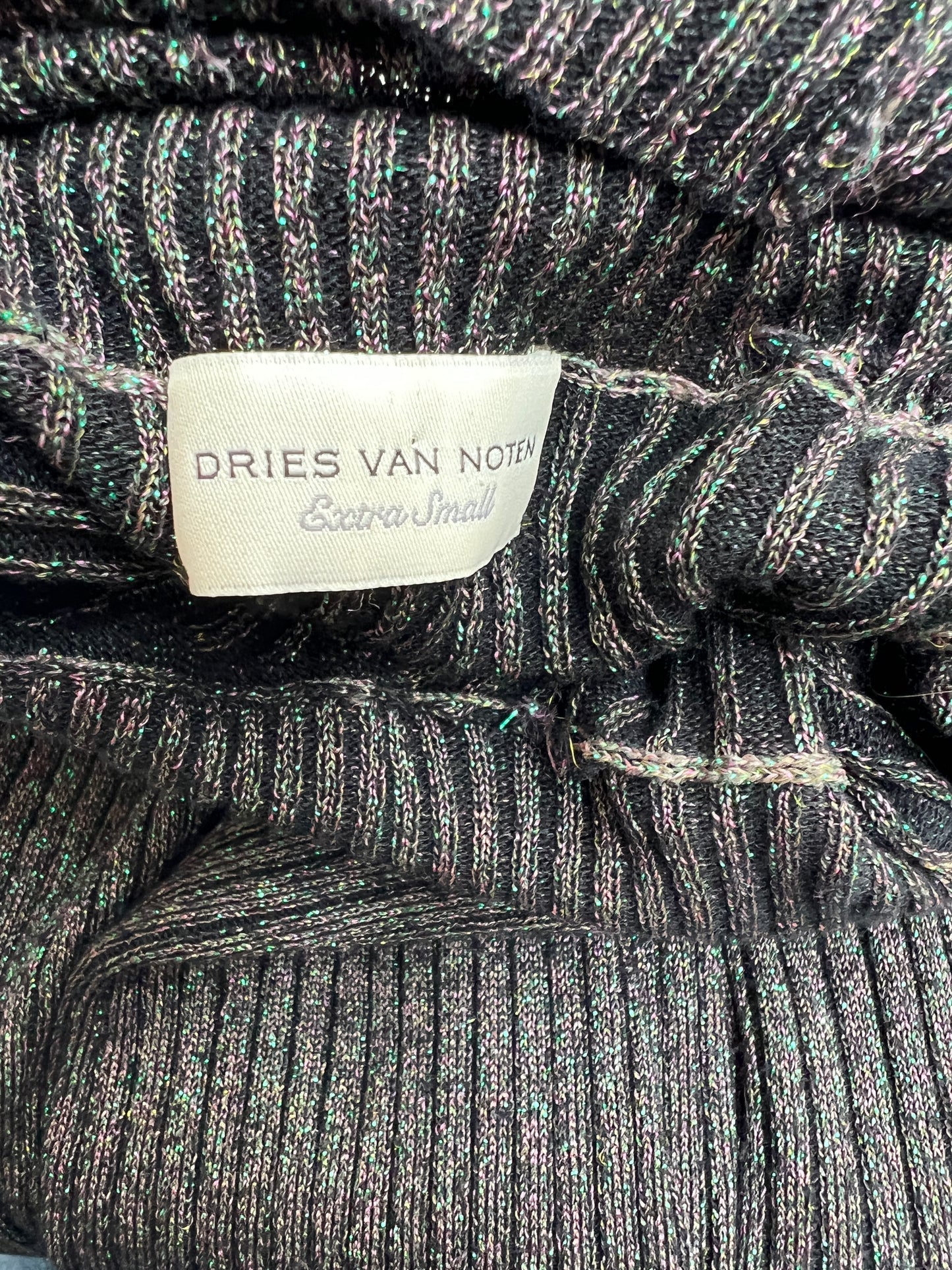 Grey and Green Metallic Turtleneck