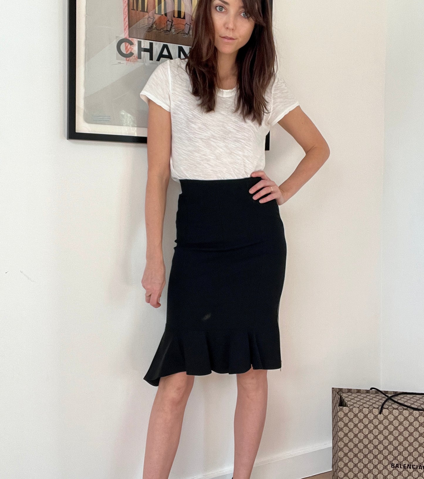 Black Skirt with Zipper - M