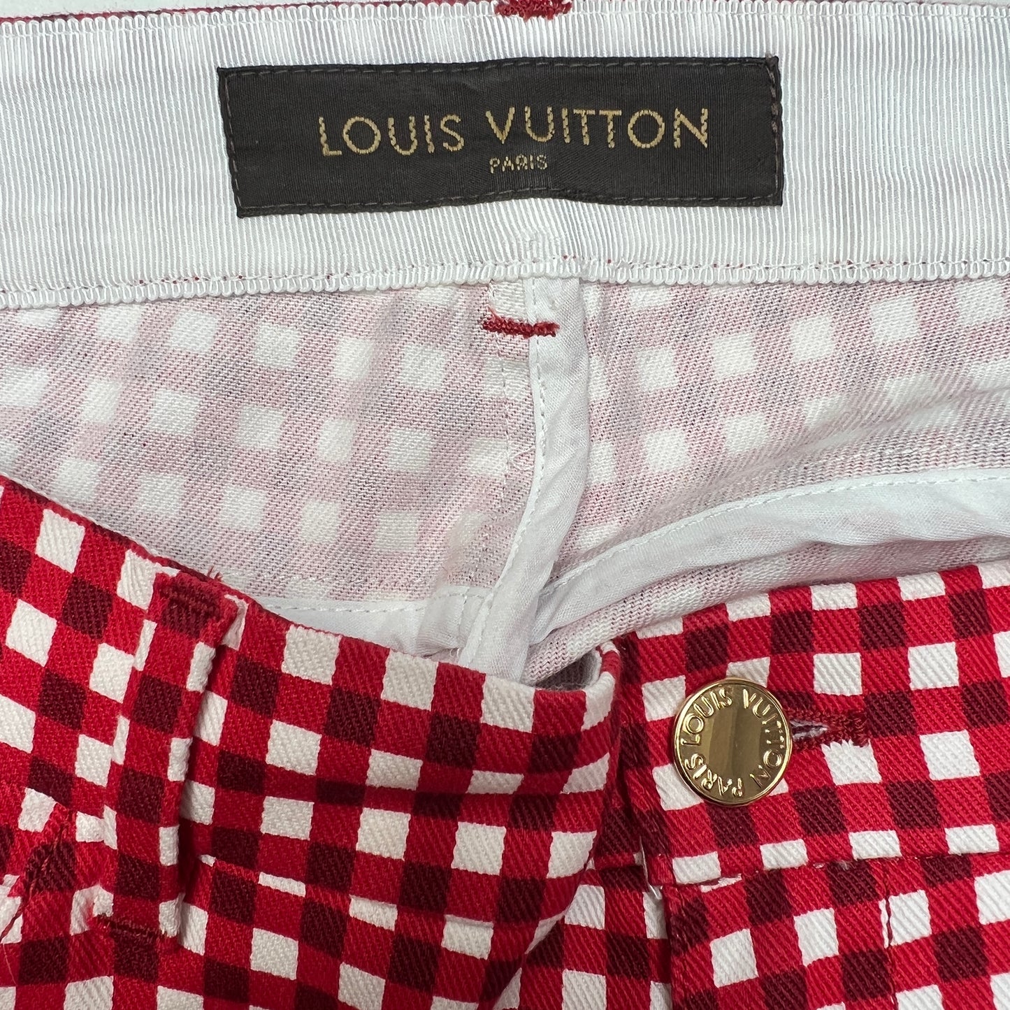 Red & White Checker Pants - S