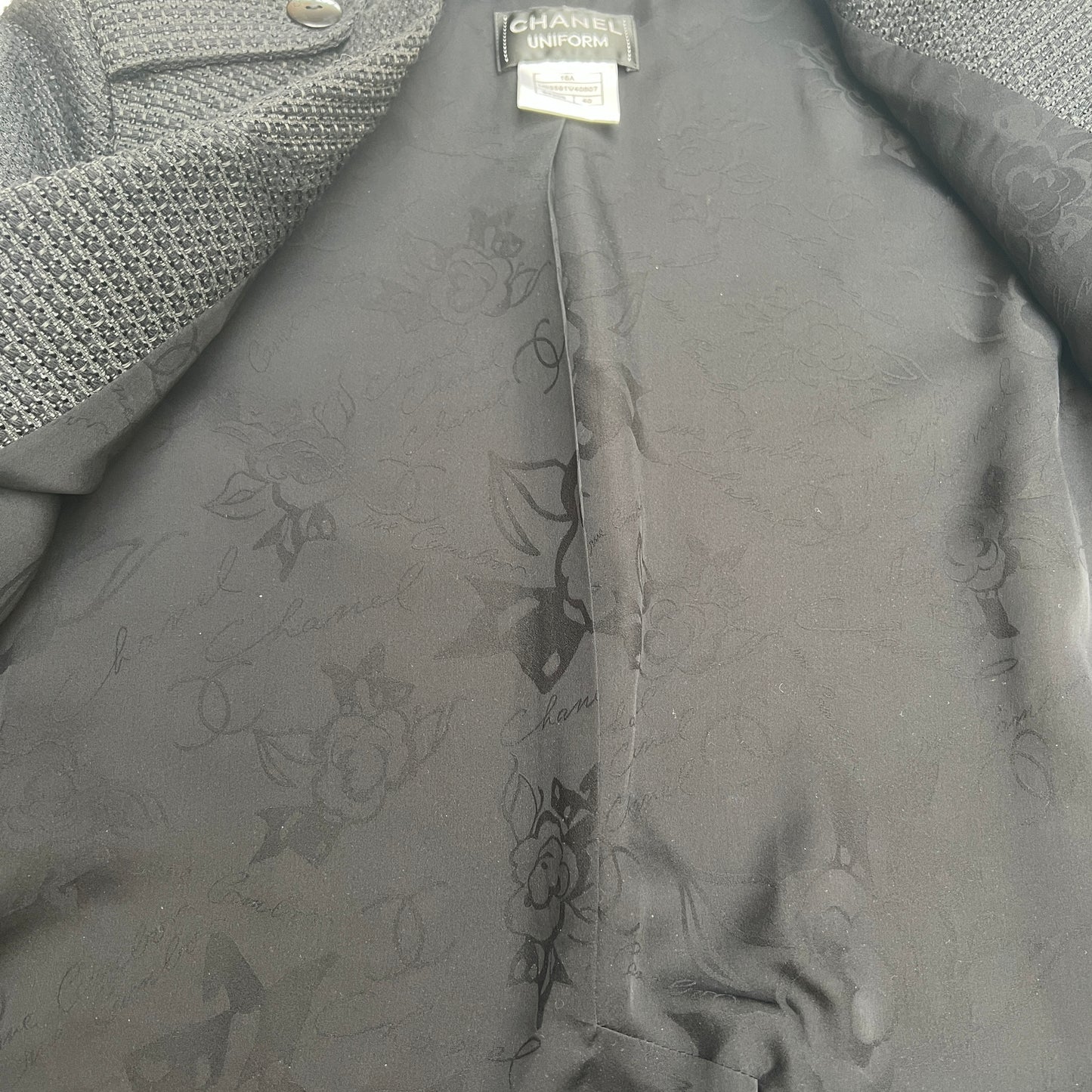 Black Tweed Uniform Blazer - M