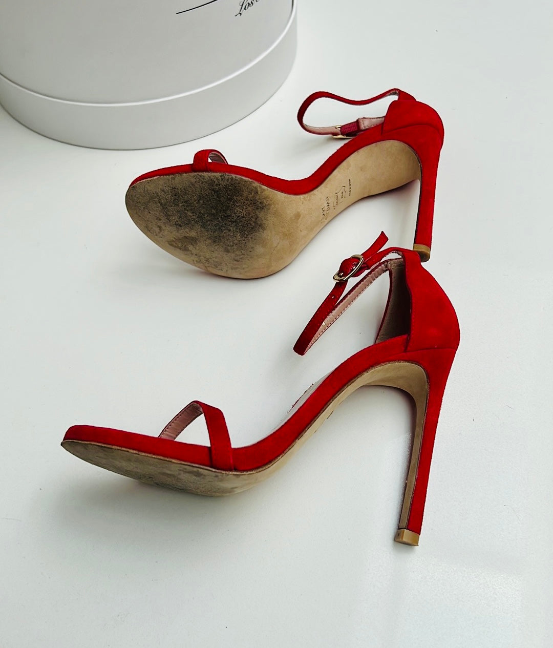 The Nudist Red Suede Heels - 5