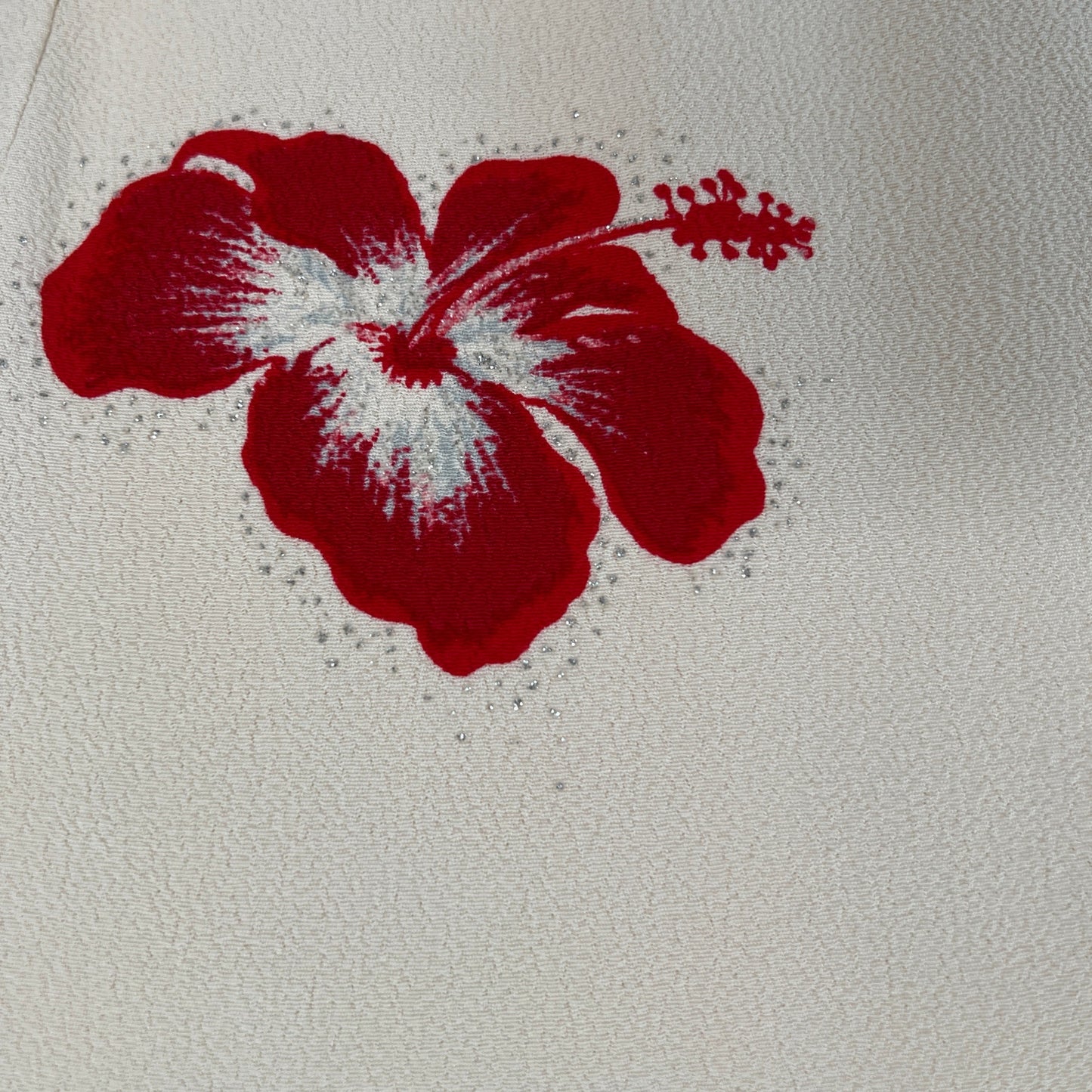 Long Cream and Flower Dress - 36