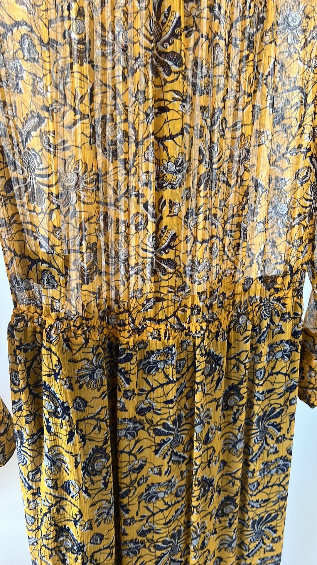 Yellow & Black Silk Dress - XS