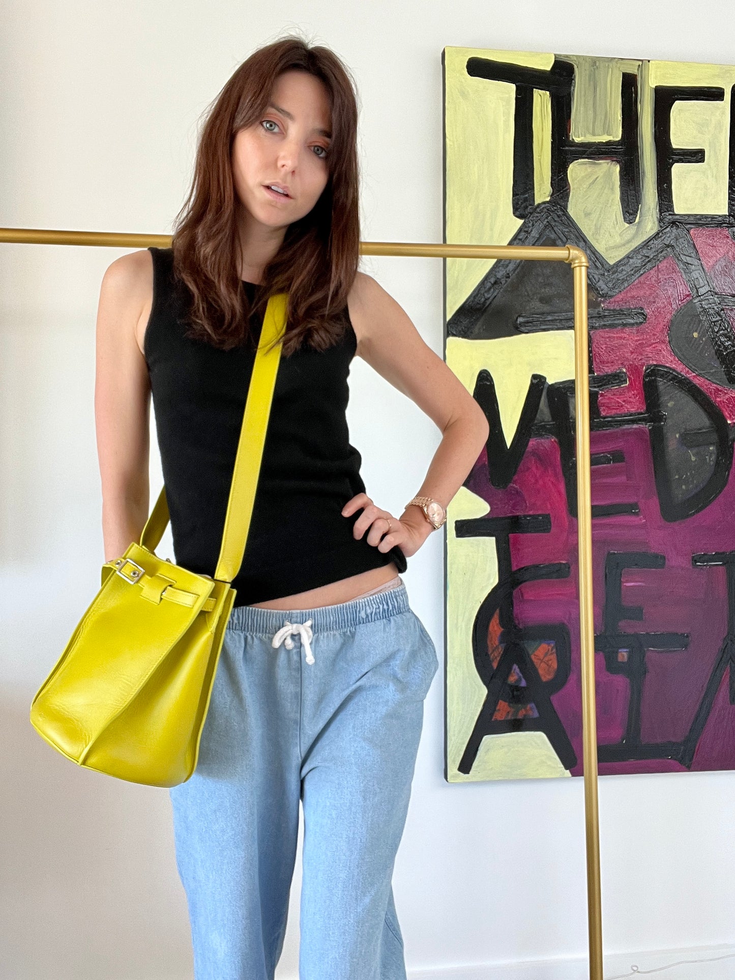 Yellow Crossbody "Big Bag" Bucket