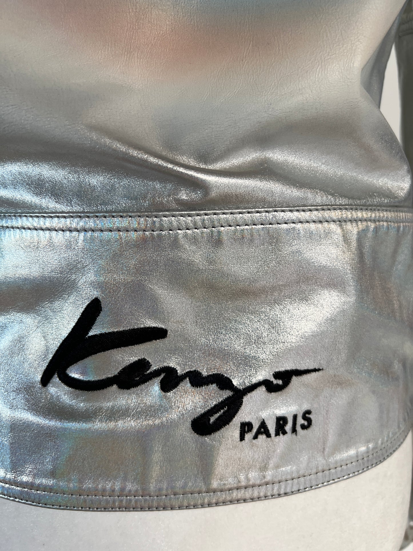 Silver Leather Jacket - S