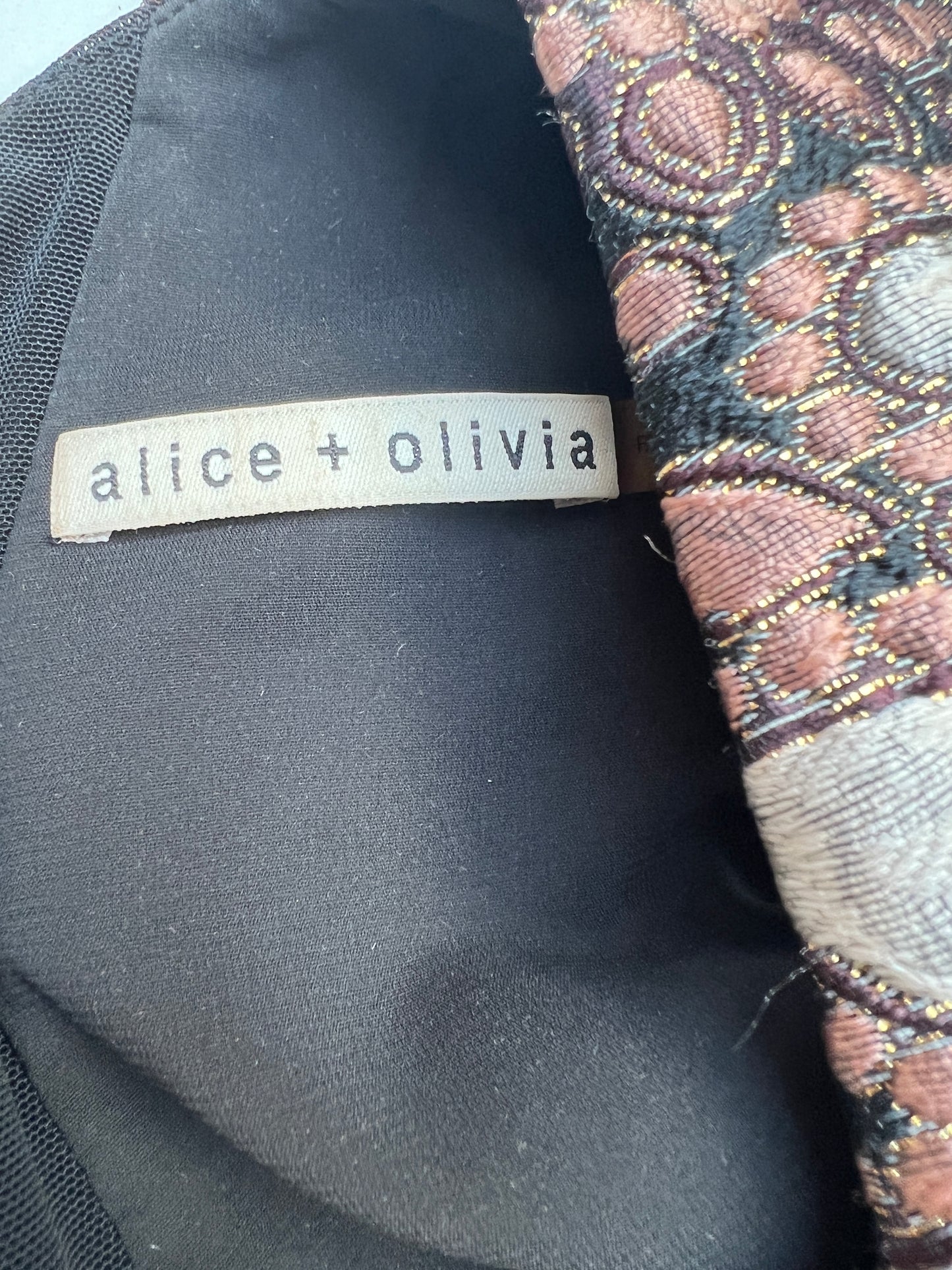 Black & Metallic Fabric Dress - 2