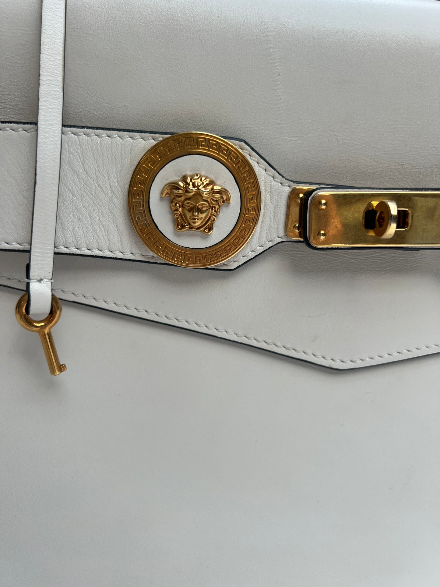 Vintage Cream Leather Bag