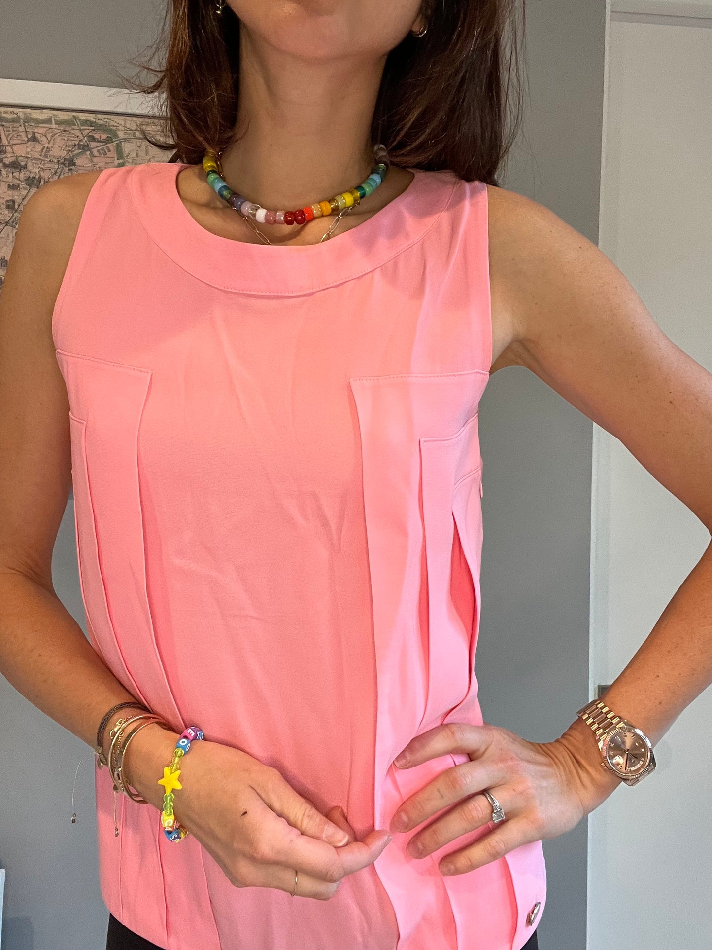 Pink Silk Top - S