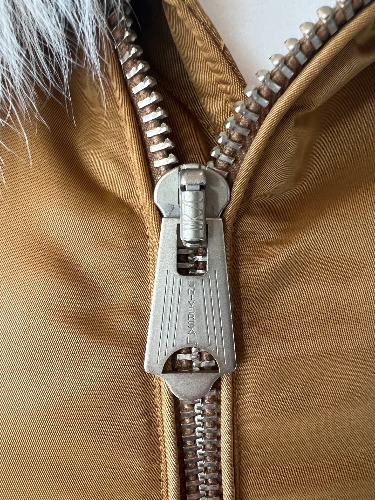 Fur Collar Bomber Jacket  - XS