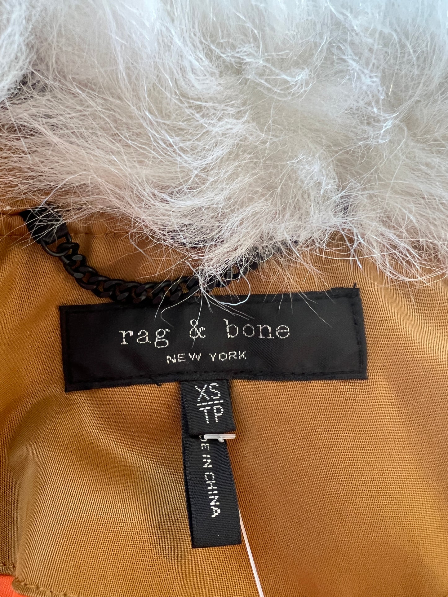 Fur Collar Bomber Jacket  - XS