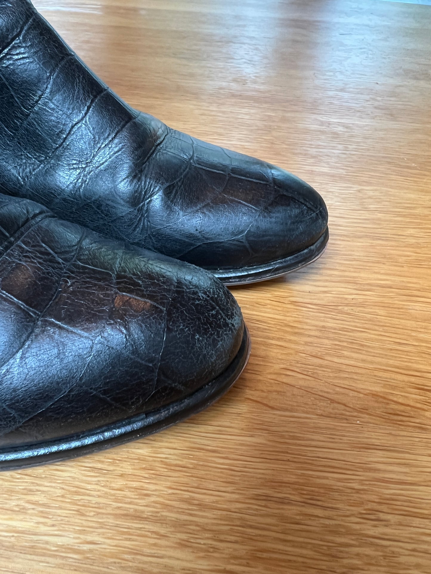 Tall Flat Italian Leather Boots - 7.5