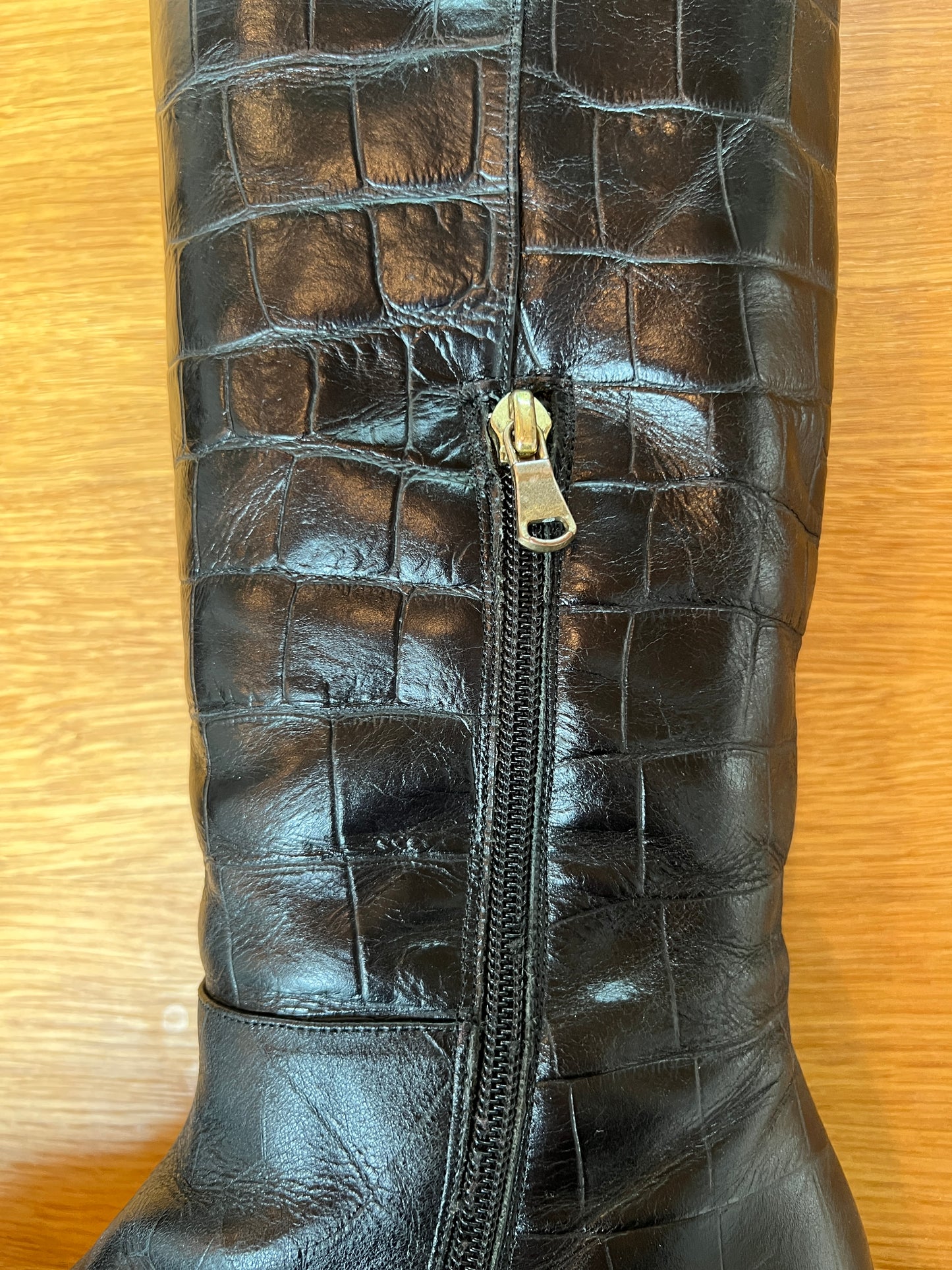 Tall Flat Italian Leather Boots - 7.5