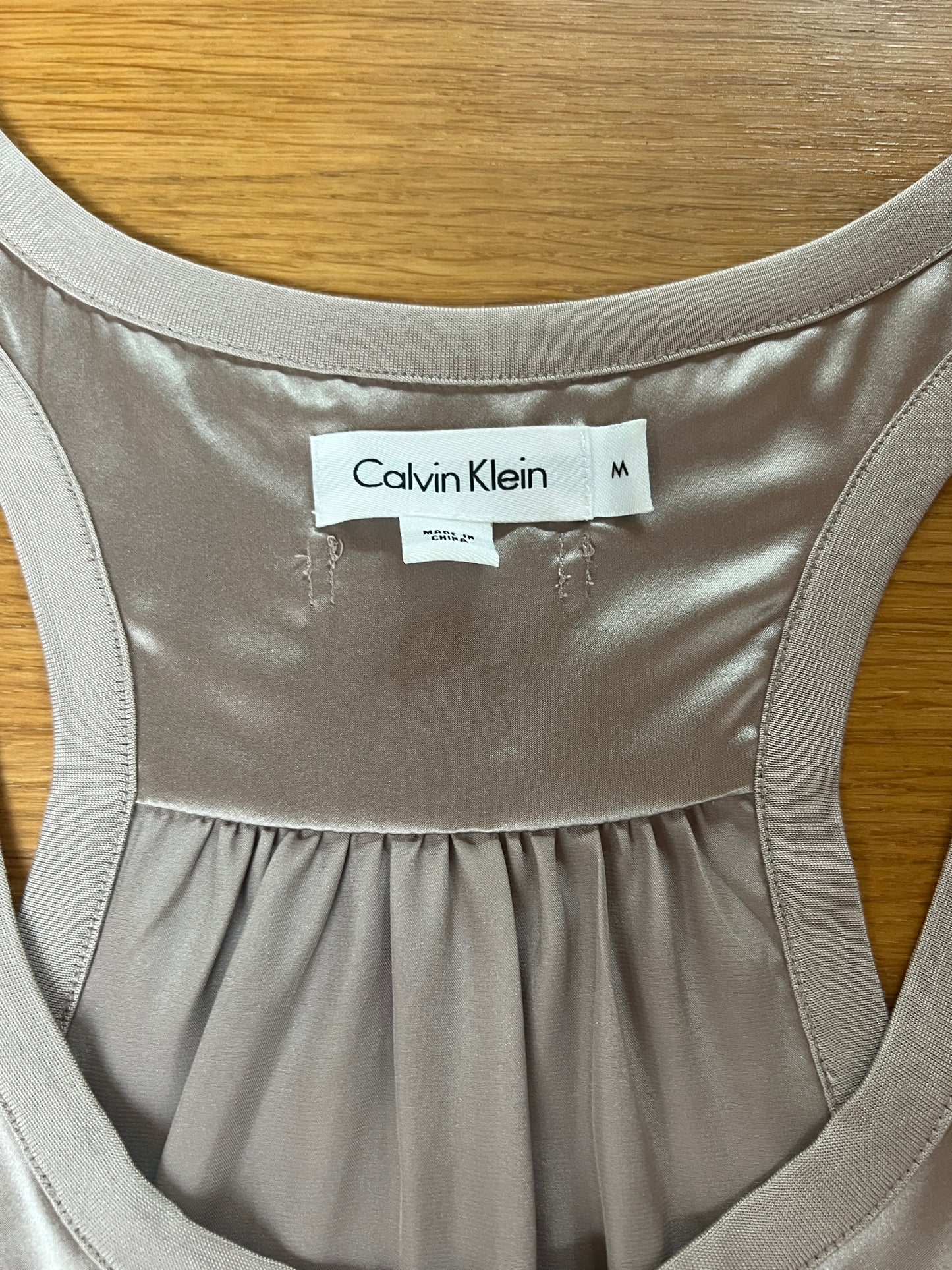 Beige Silk Tank Top - M