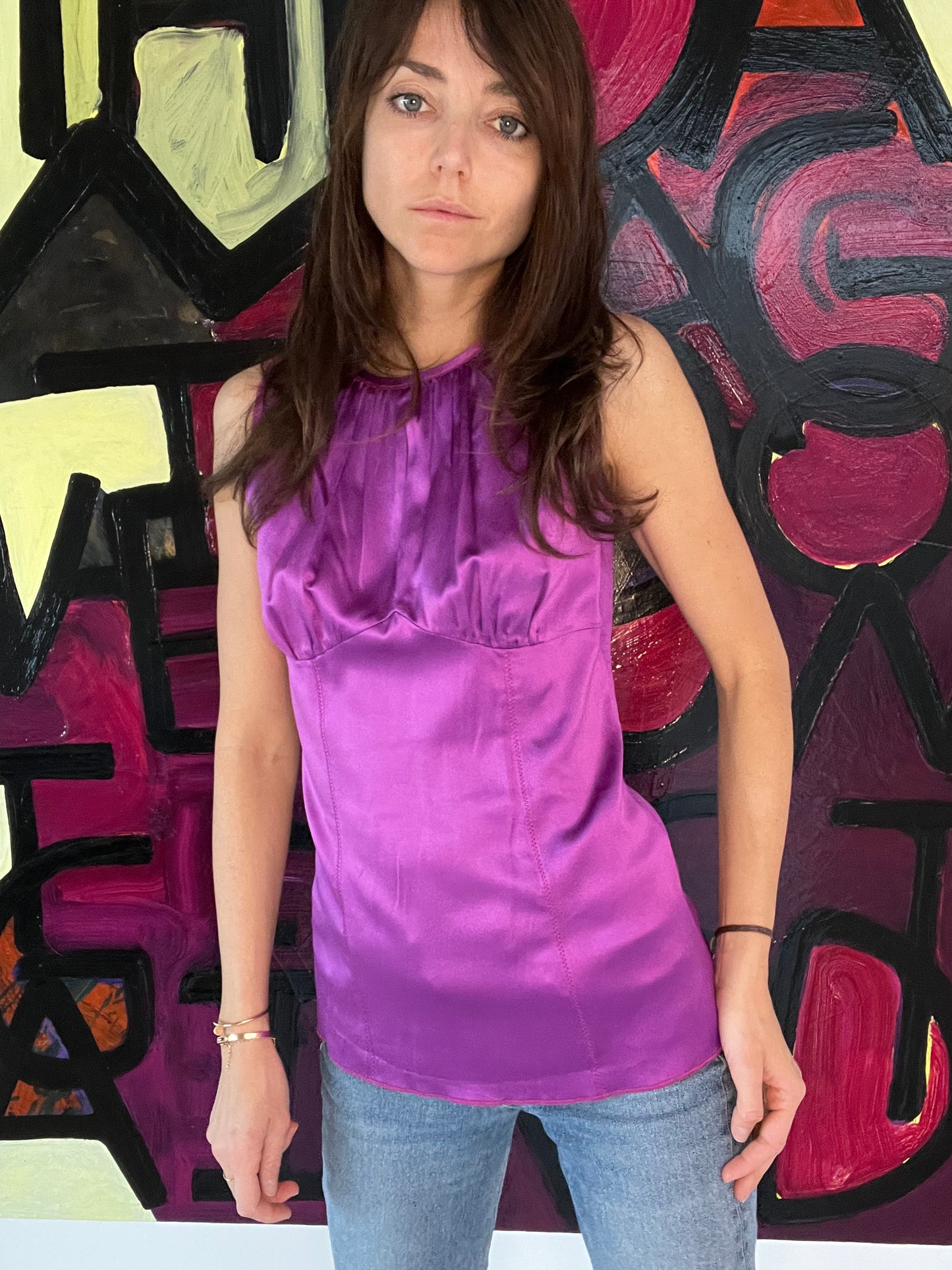 Purple Silk Top - S