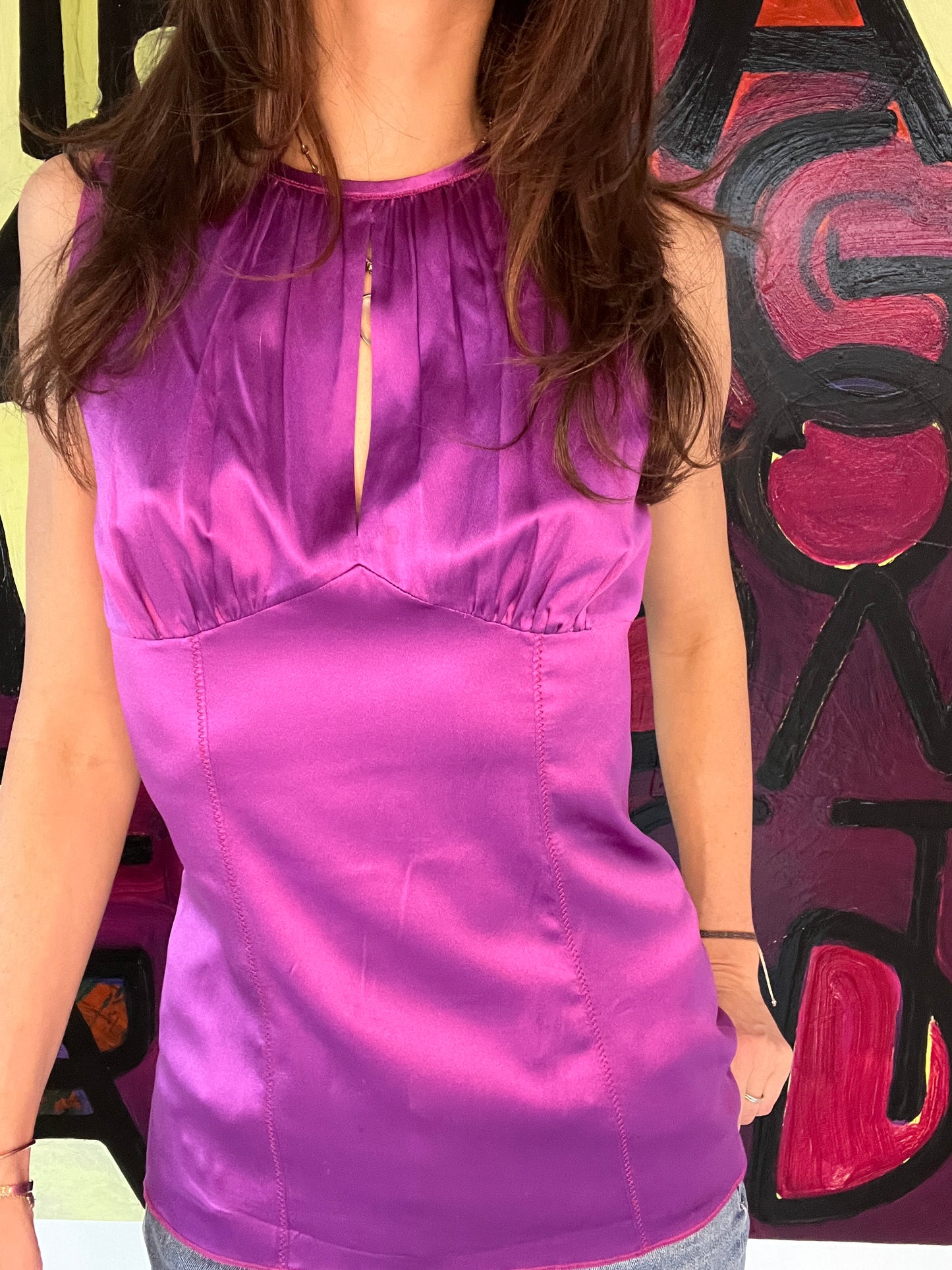 Purple Silk Top - S