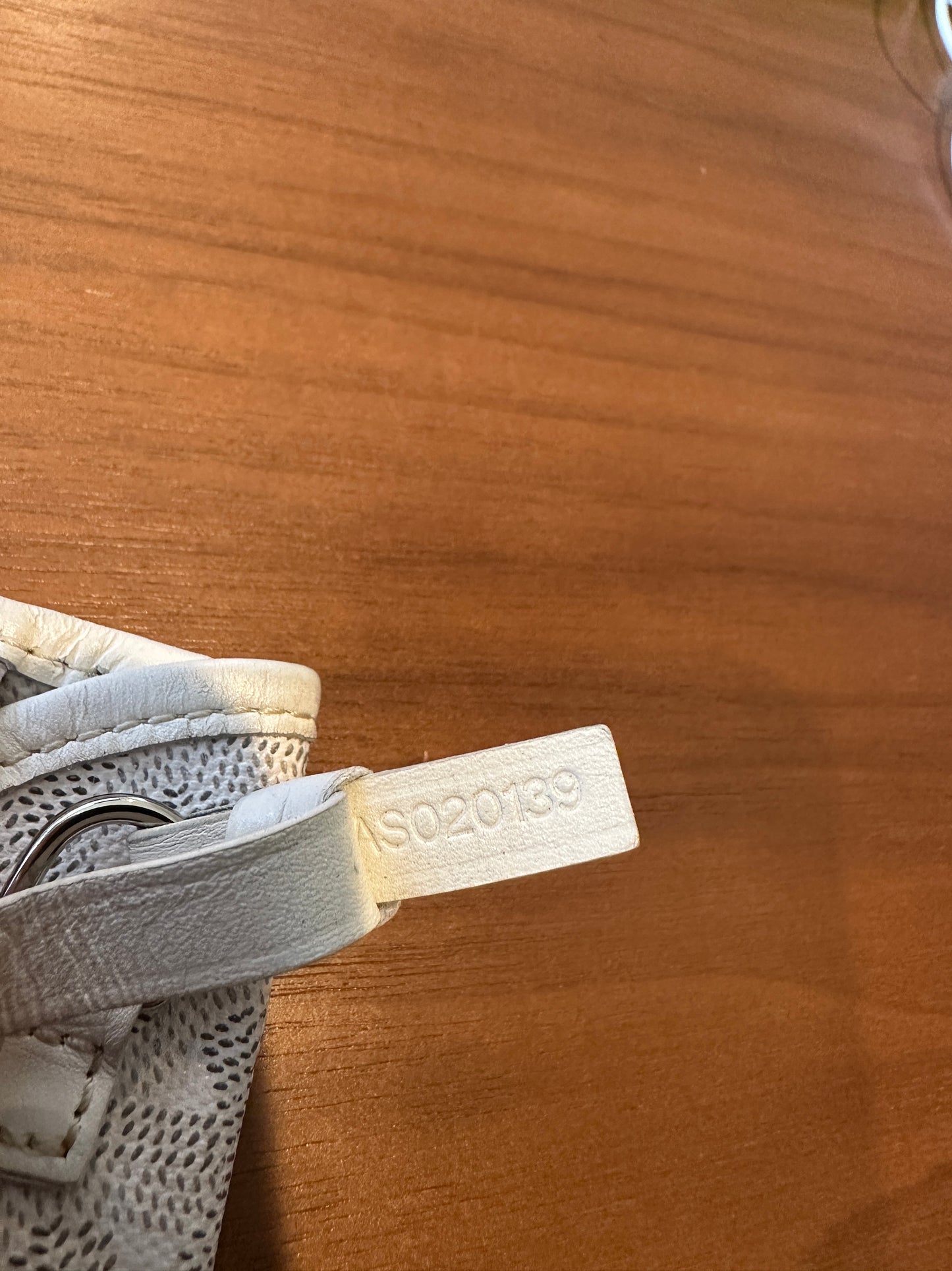 White Goyardine St. Louis Tote w/Pouch