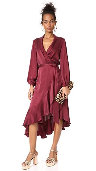 Silk Wrap Dress Midi - 0