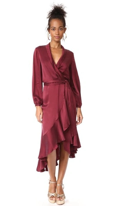 Silk Wrap Dress Midi - 0