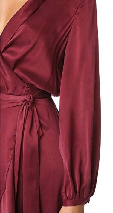 Silk Wrap Dress Midi - 0