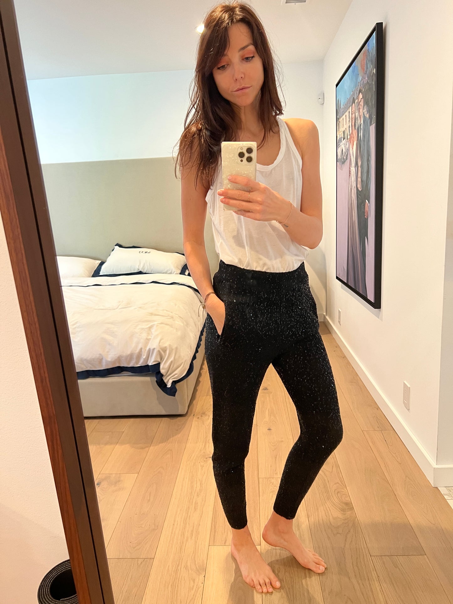 Sequins Black Joggers - 38