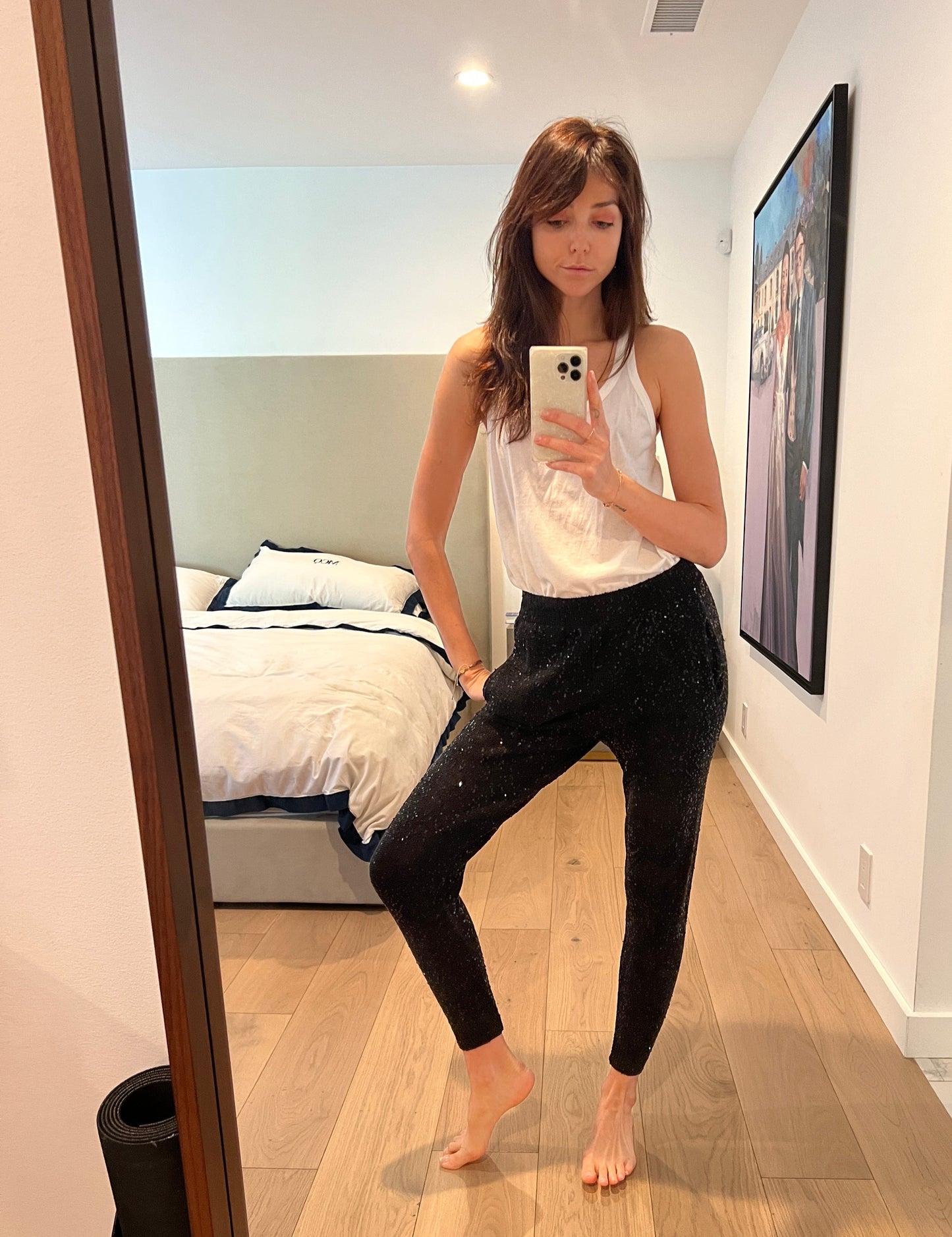 Sequins Black Joggers - 38