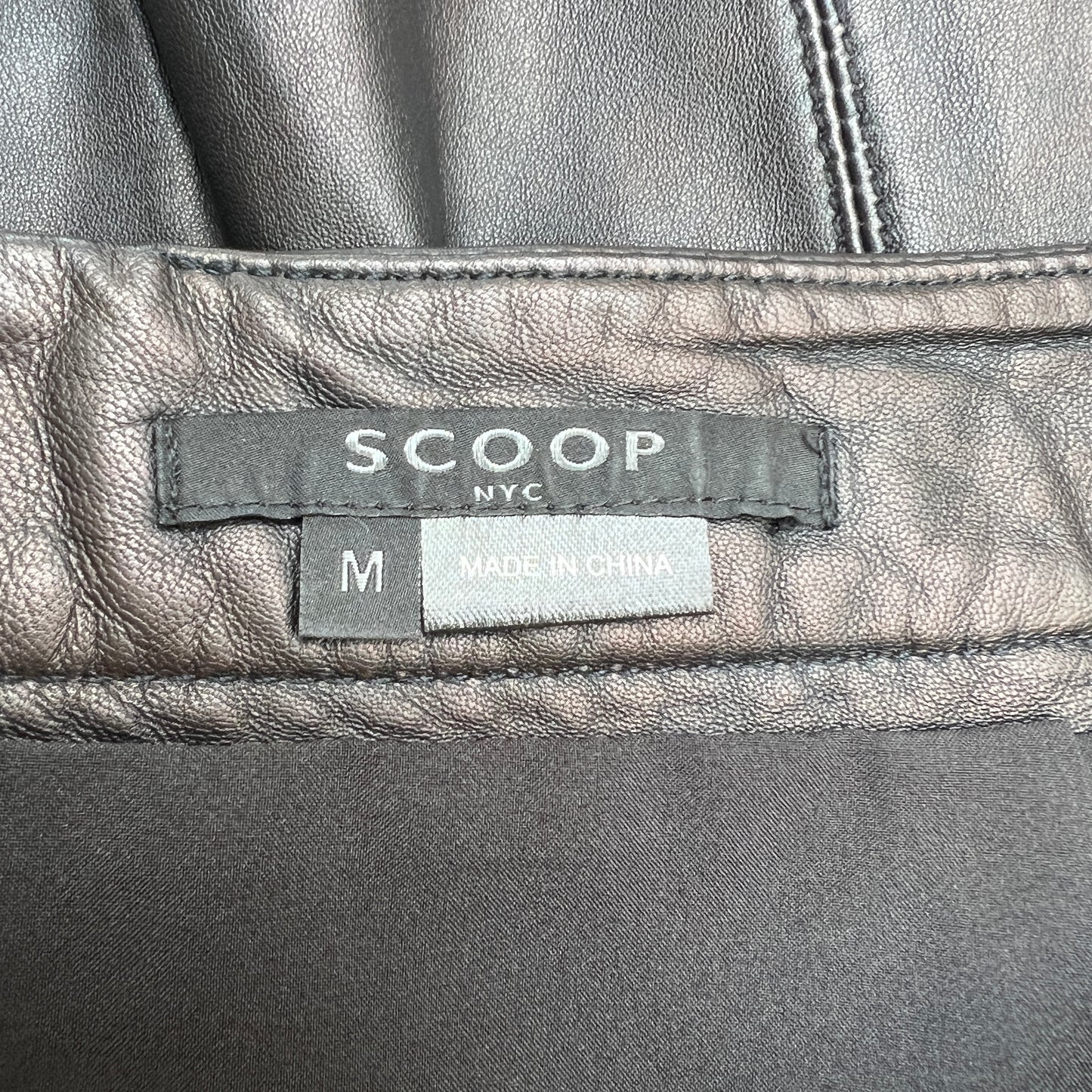 Black Leather Mini Skirt - M