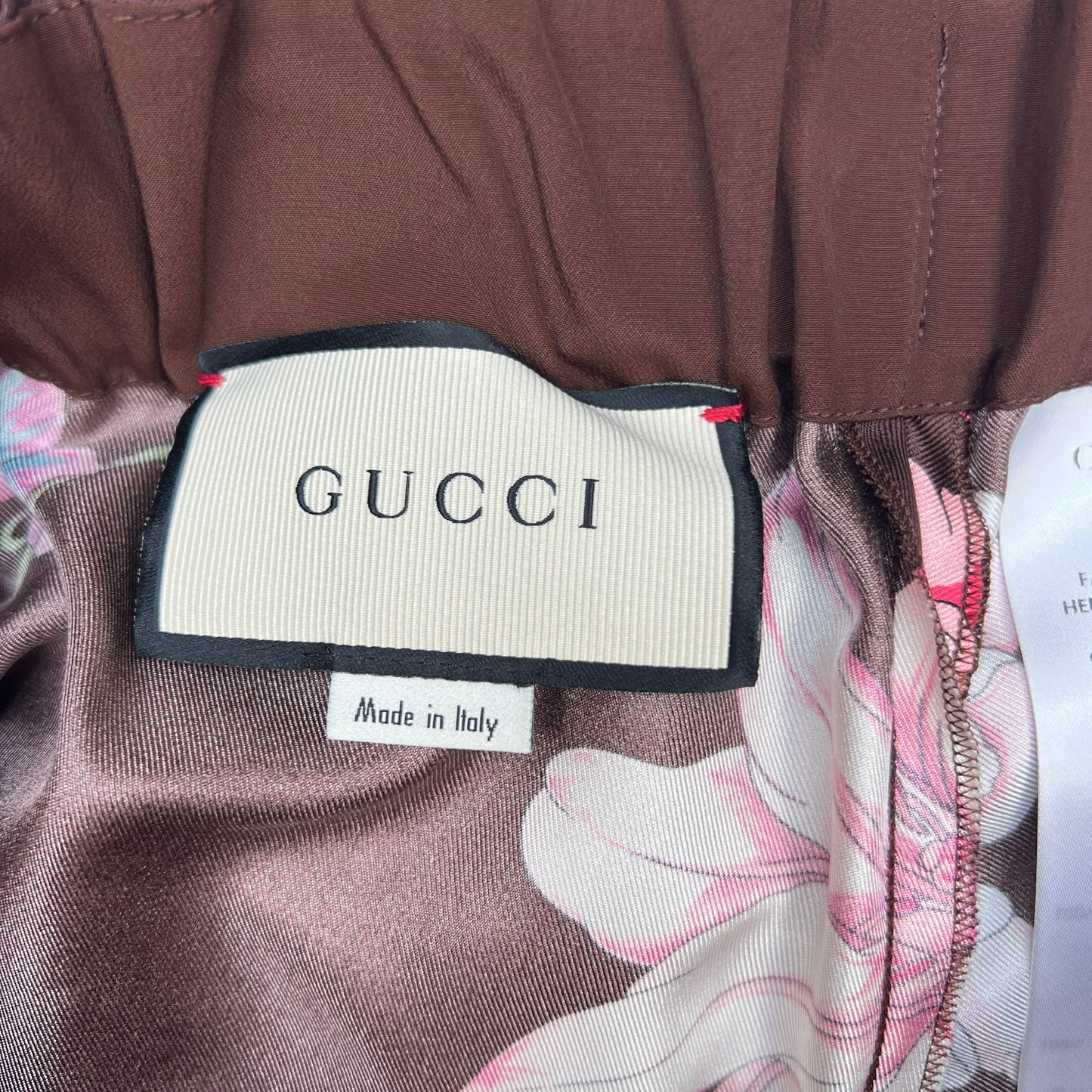 Brown & Floral Print Pants - S