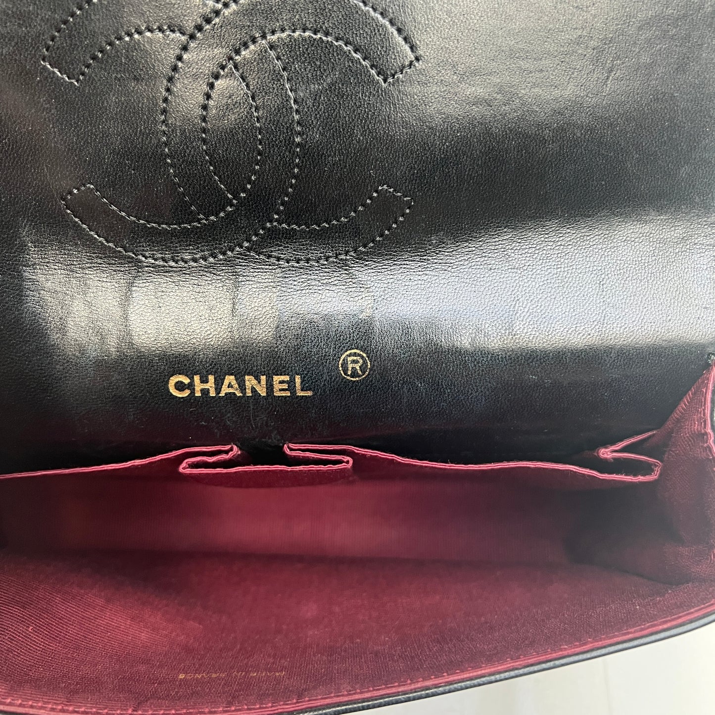 Black Leather Classic Flap Bag