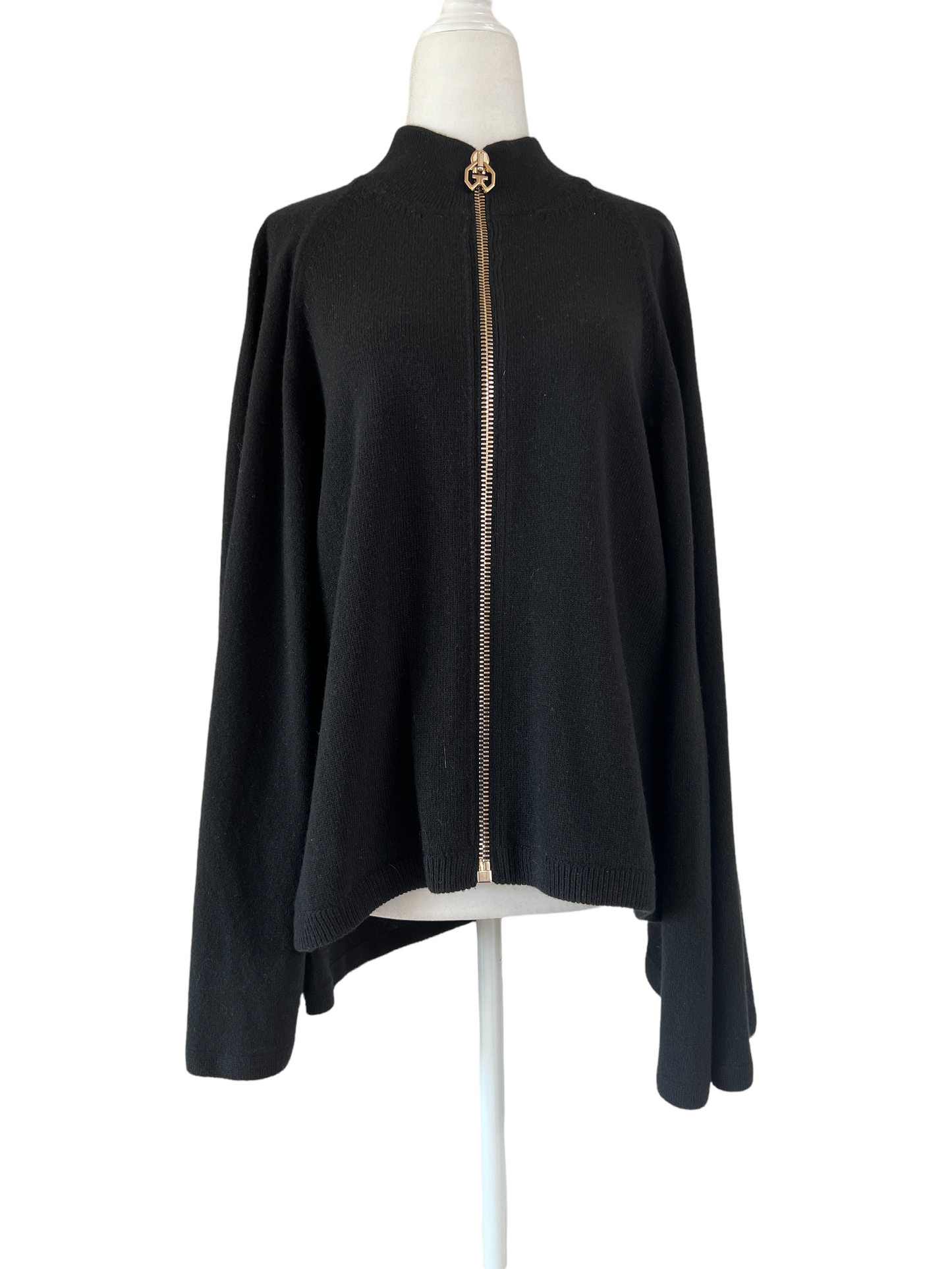 Logo Zipper Cardigan Cape - XS