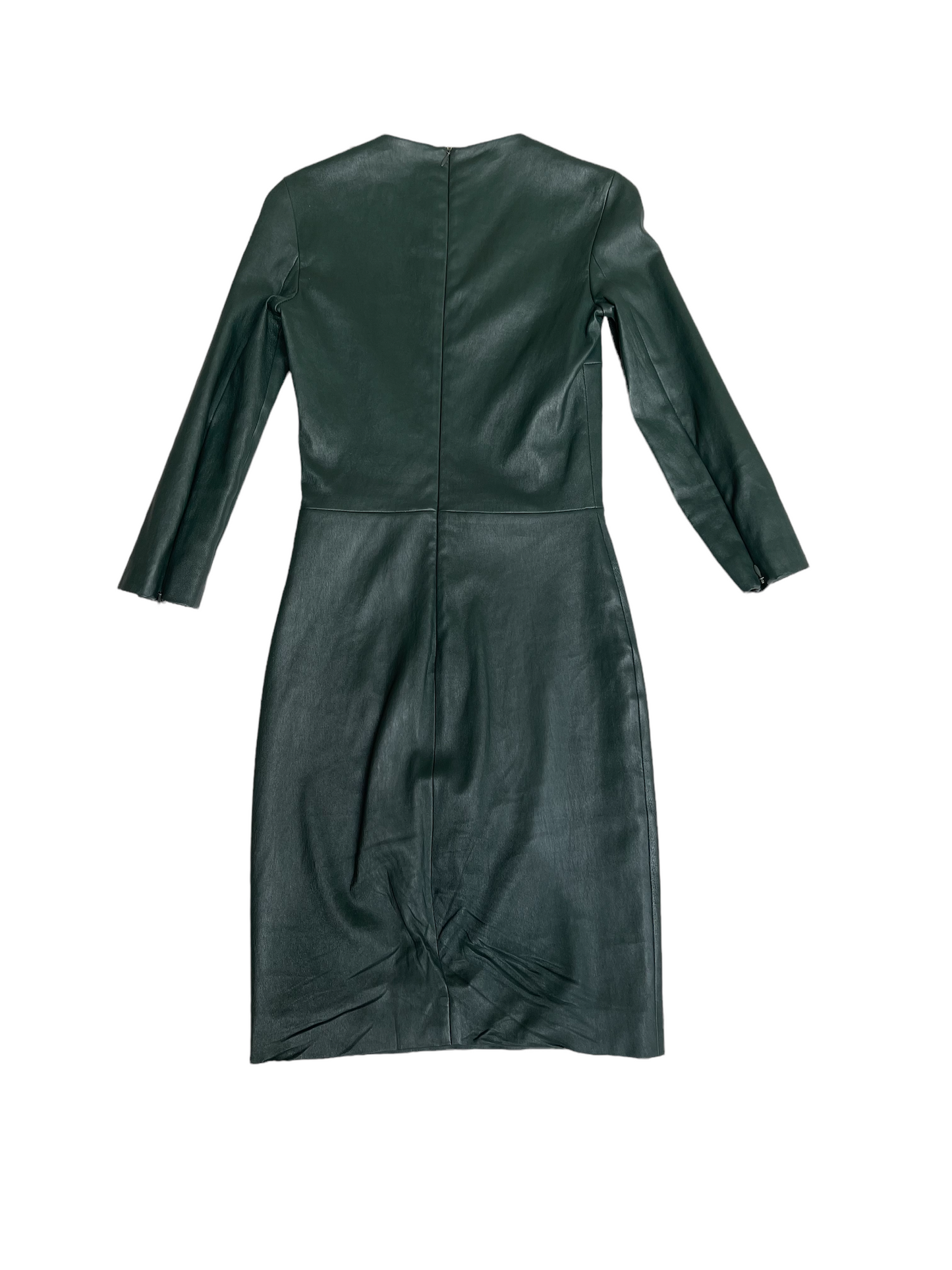Green Leather Dress - 4