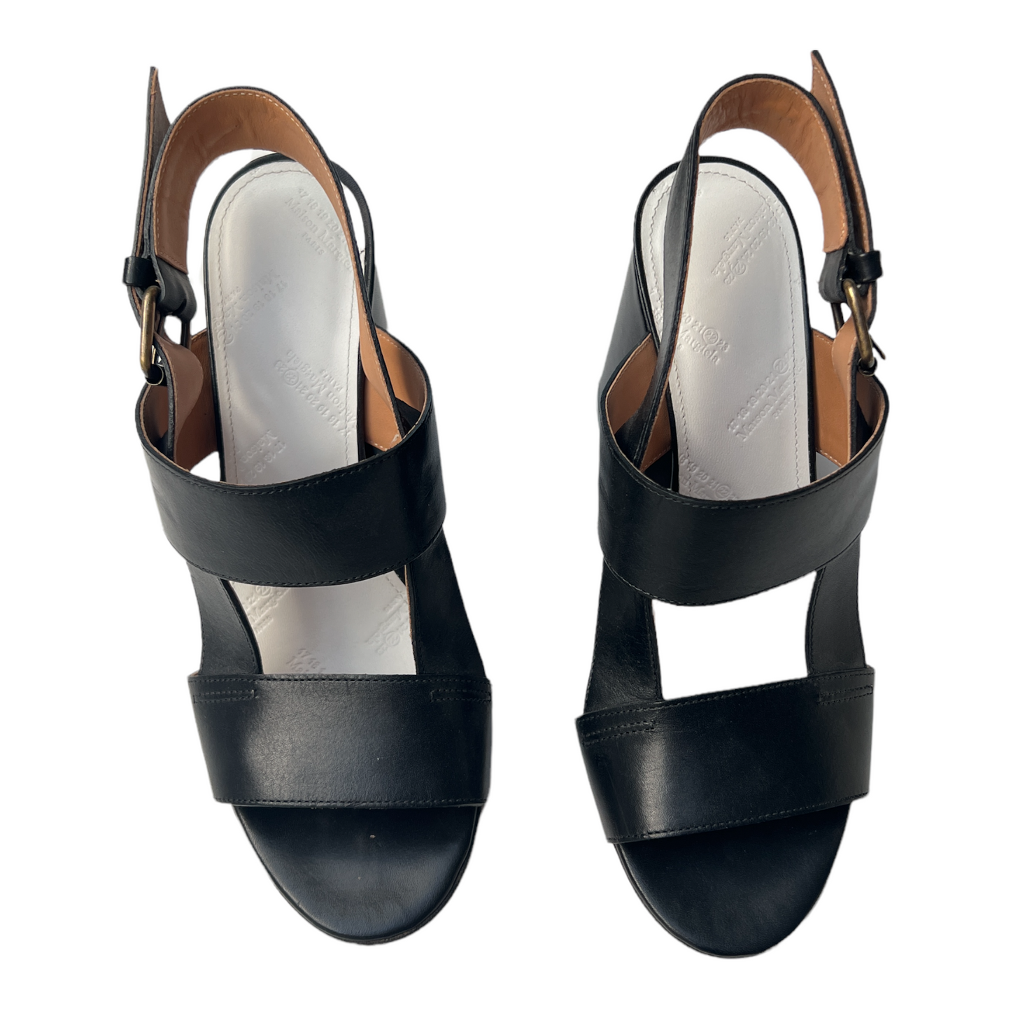 Black Leather Sandals - 7