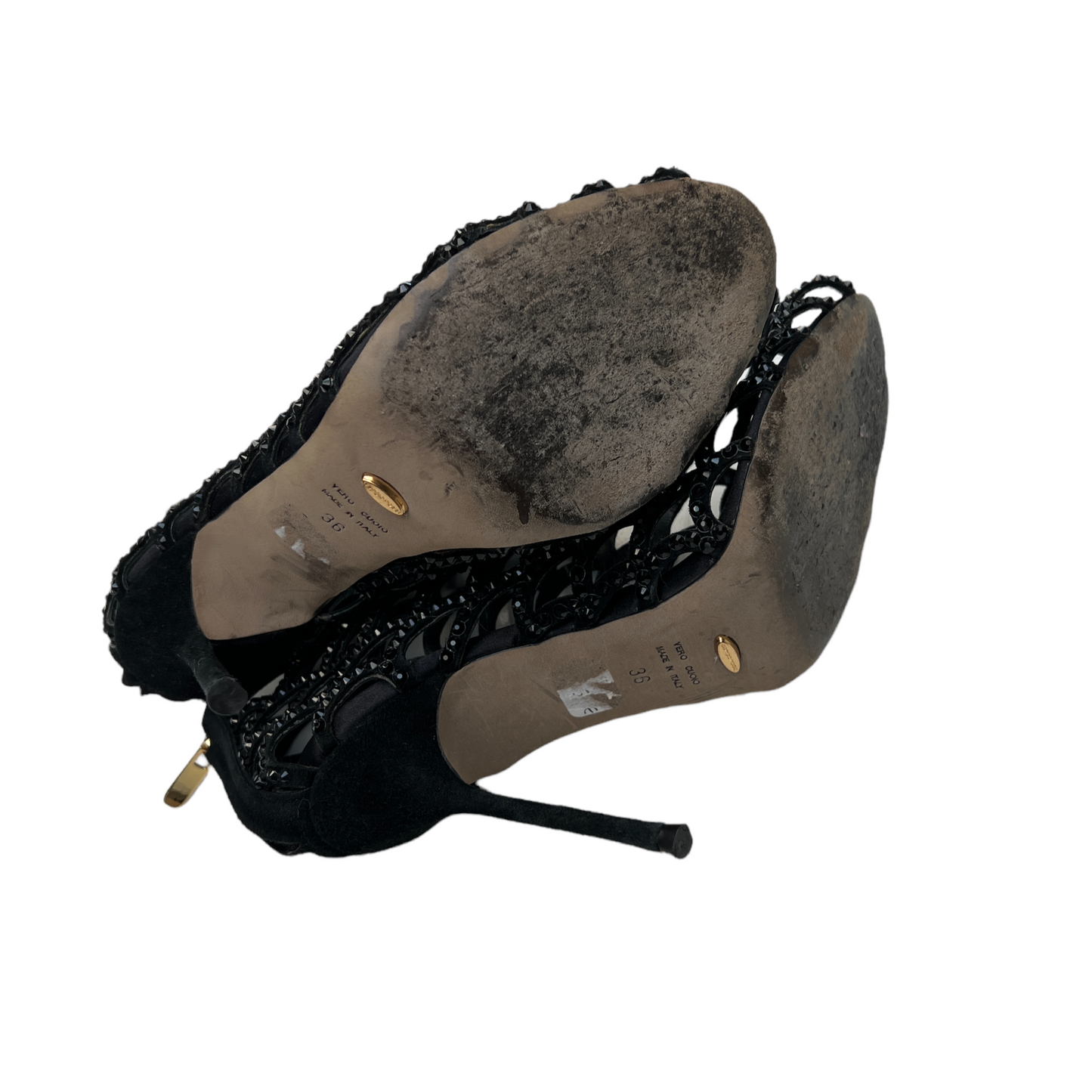 Black Crystal Heels - 5.5