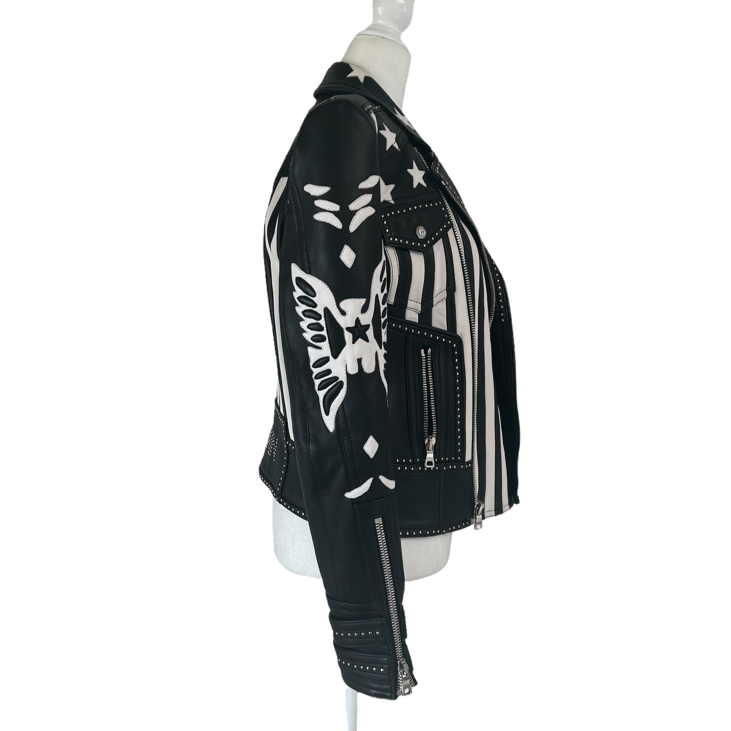 Black & White Leather Jacket - S