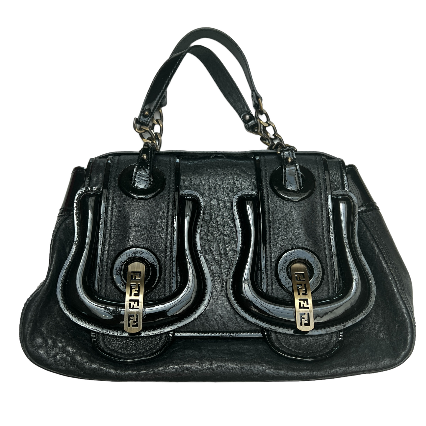 Black leather Tote Zucca Logo