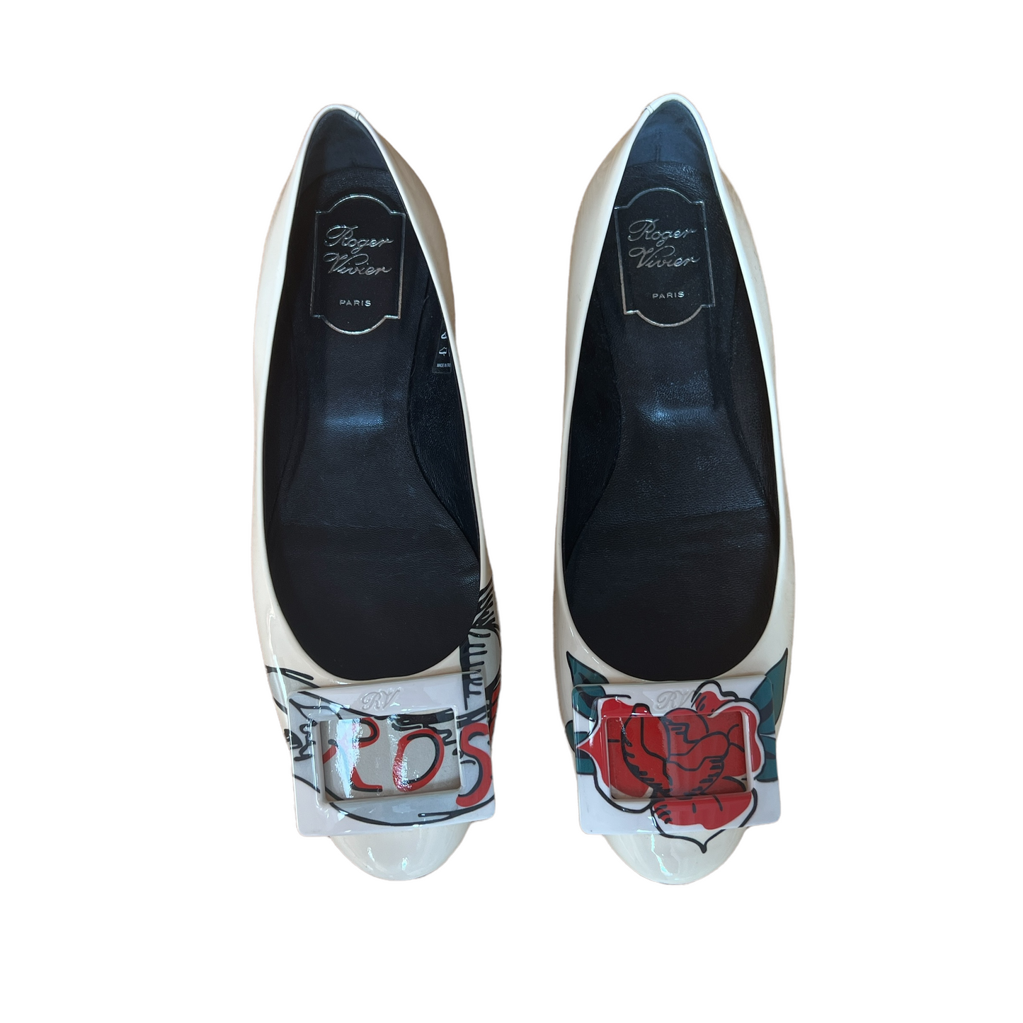 Cream Patent Flats - 8