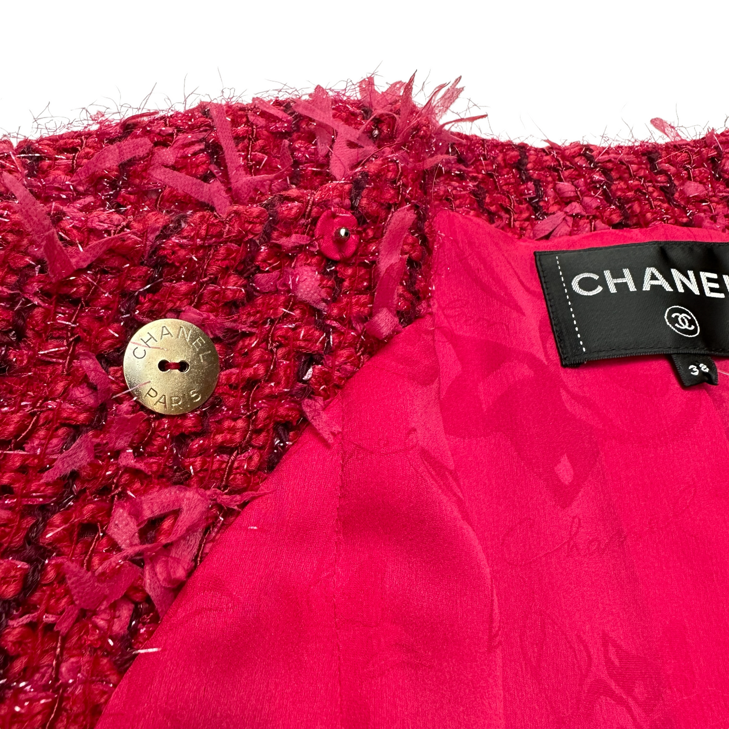 Raspberry Tweed Jacket - S