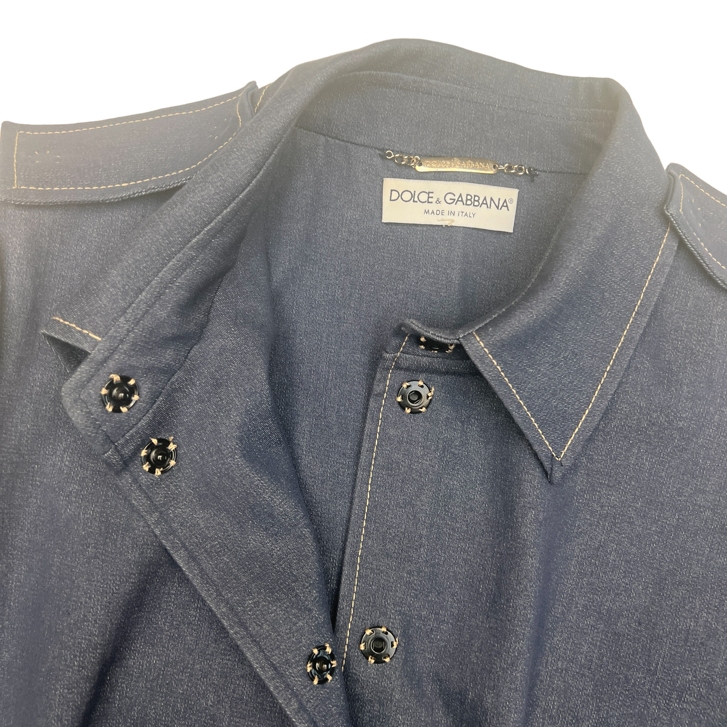 Blue Cotton Blazer Set - L