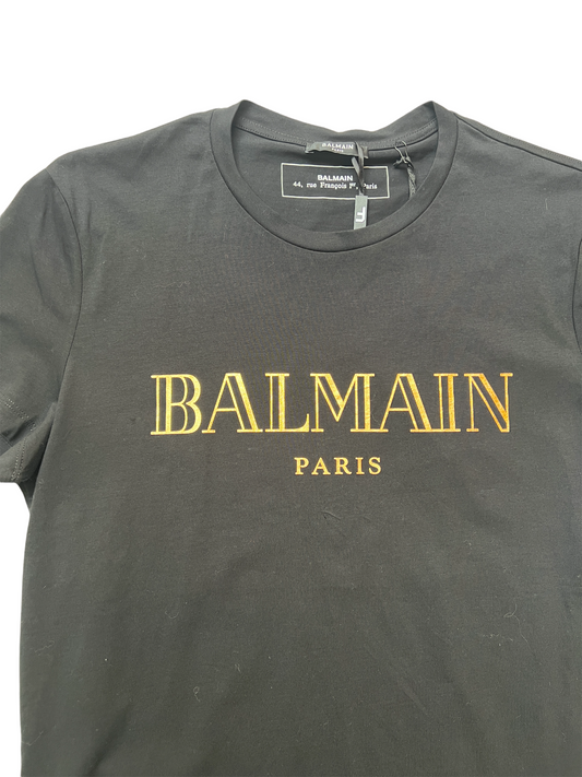 Black Cotton Logo T-shirt - L