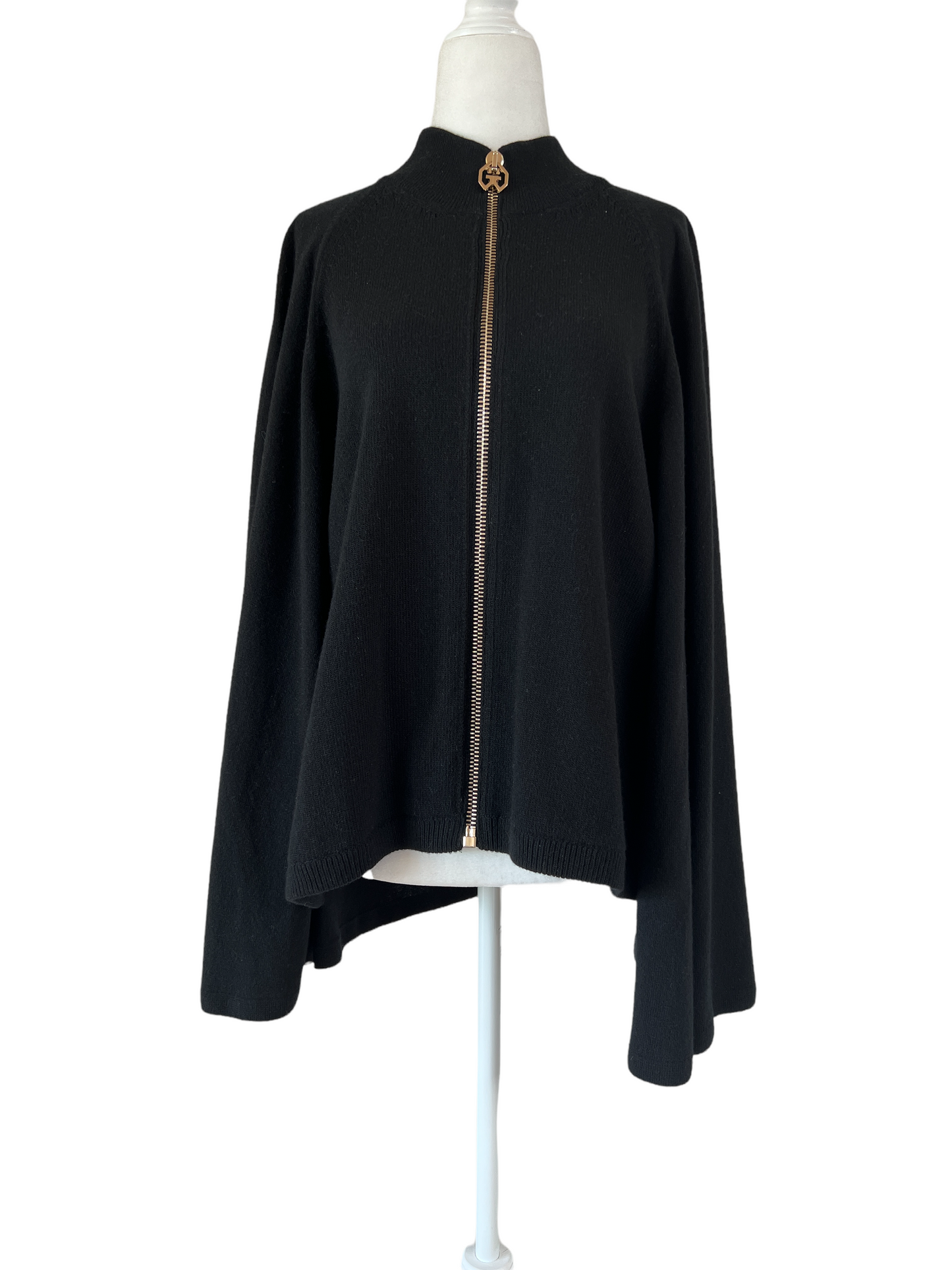 Logo Zipper Cardigan Cape - XS