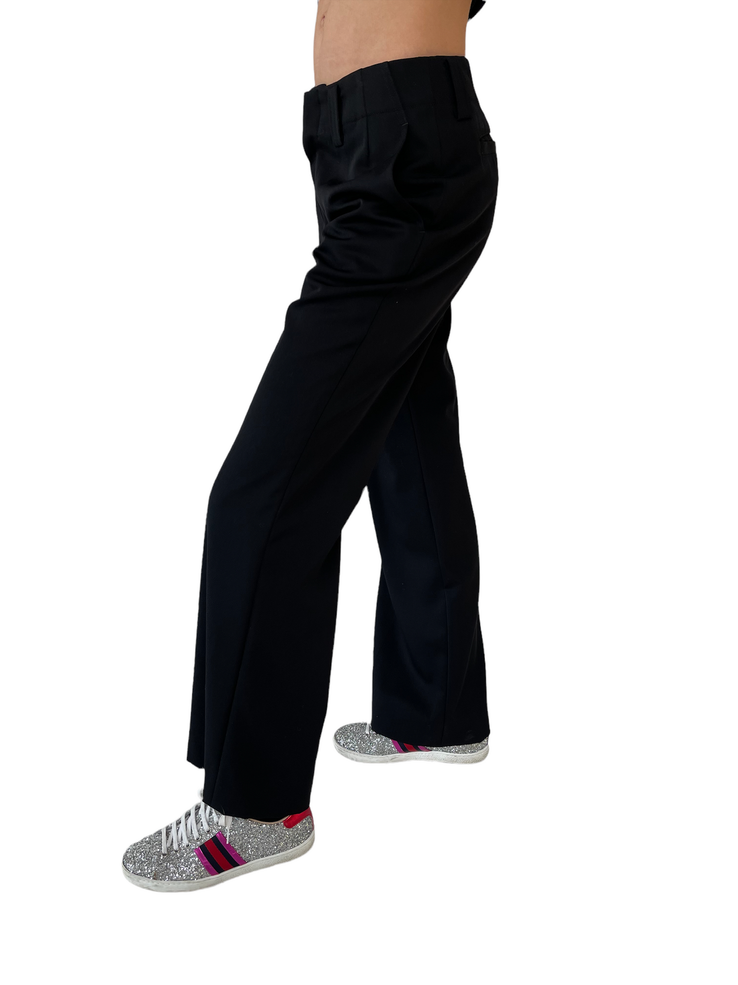 Black Wool Pants - M