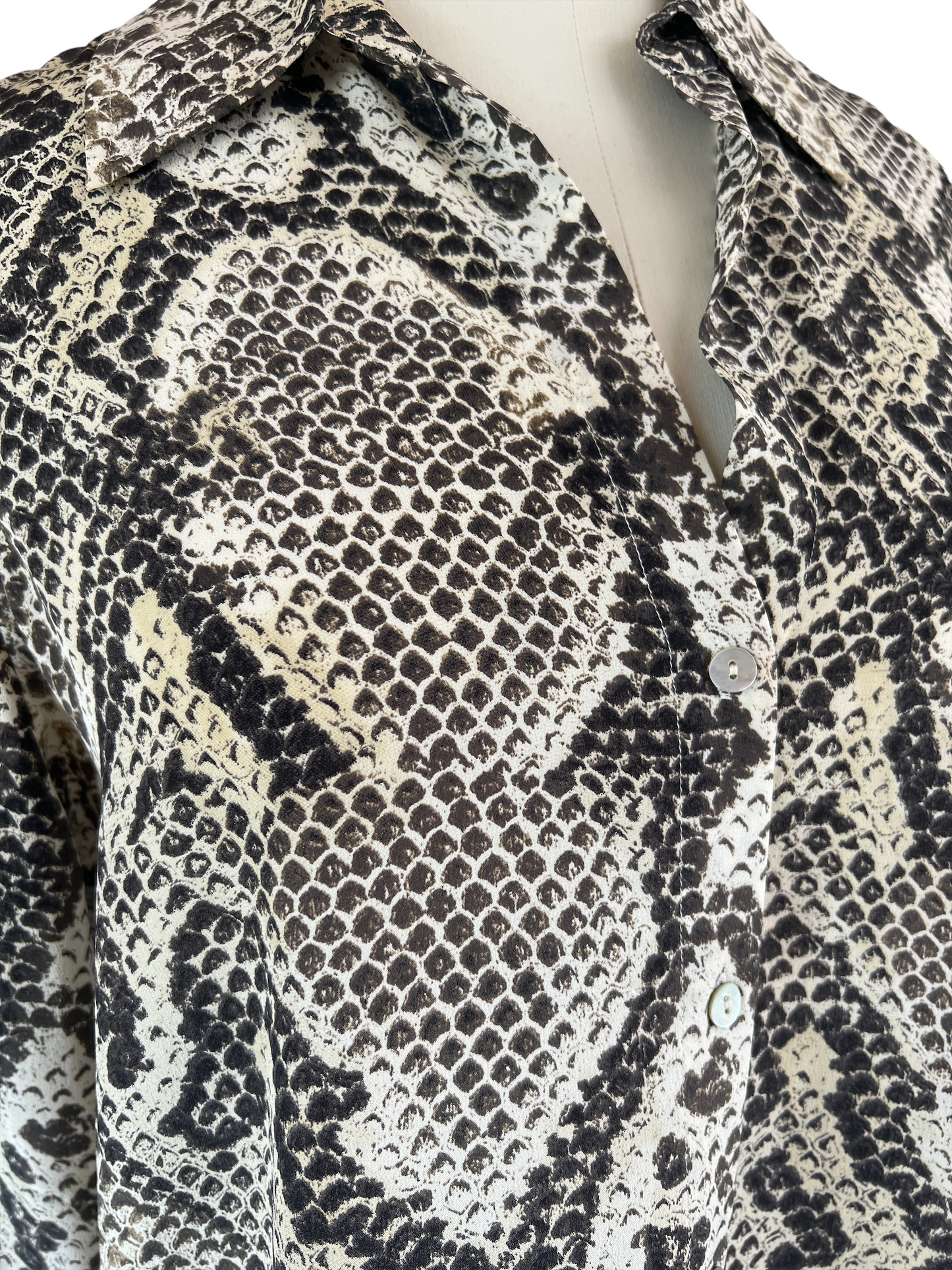Python Printed Silk Shirt - XS