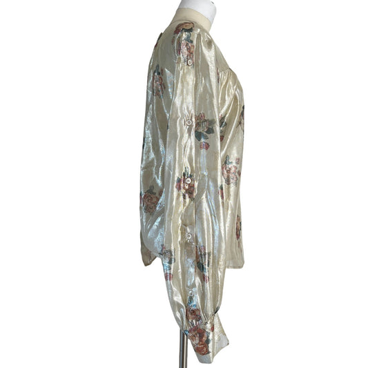 Metallic Silk Blouse - S