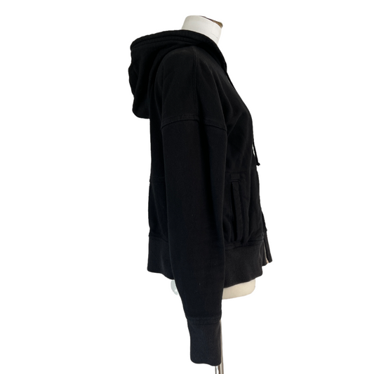 Black Cotton Hoodie - 1