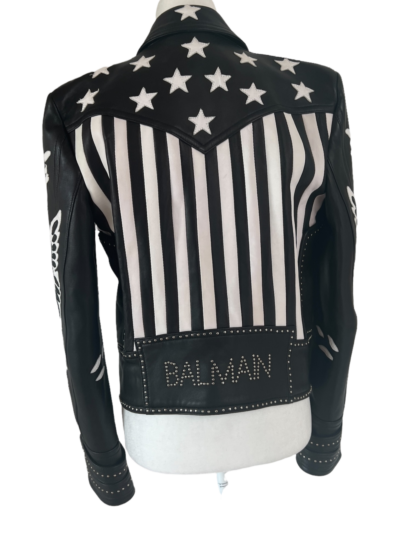 Black & White Leather Jacket - S