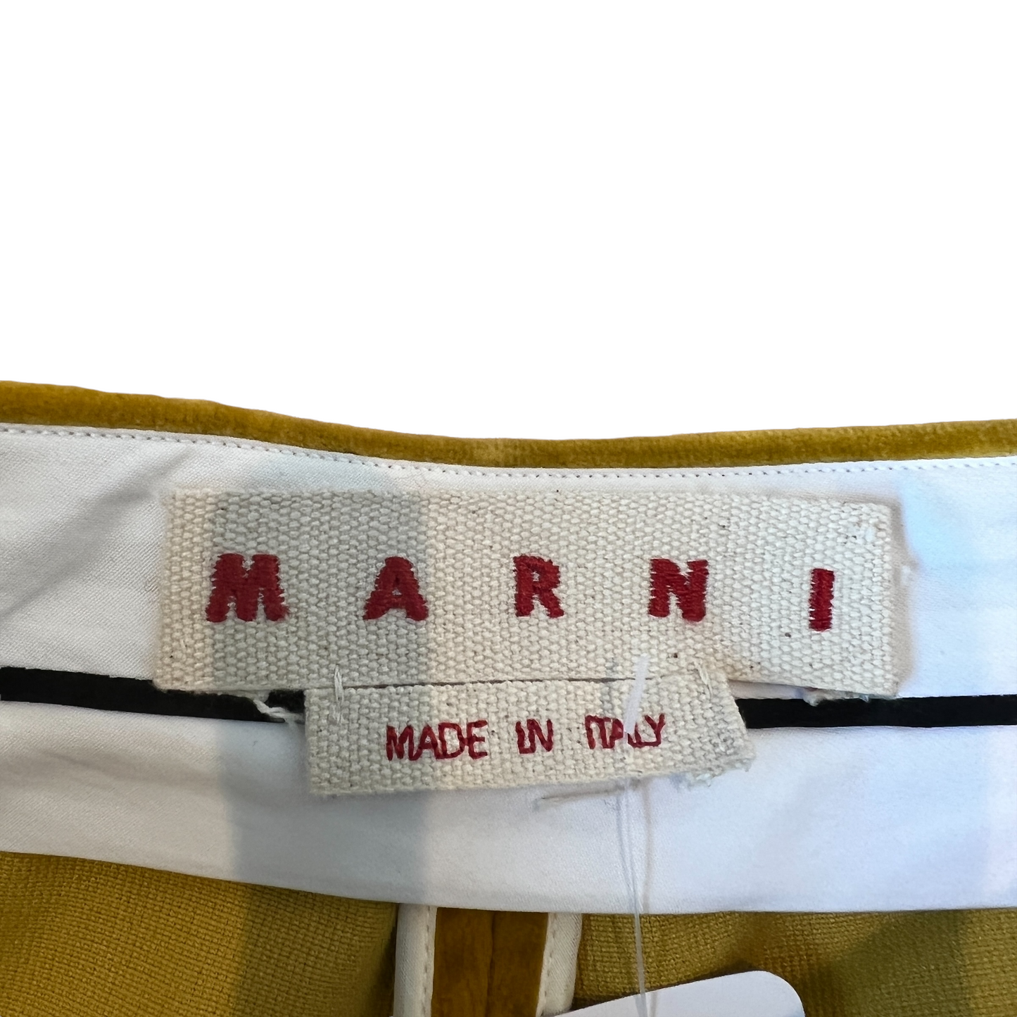 Yellow Velvet Wide Leg Pants - S