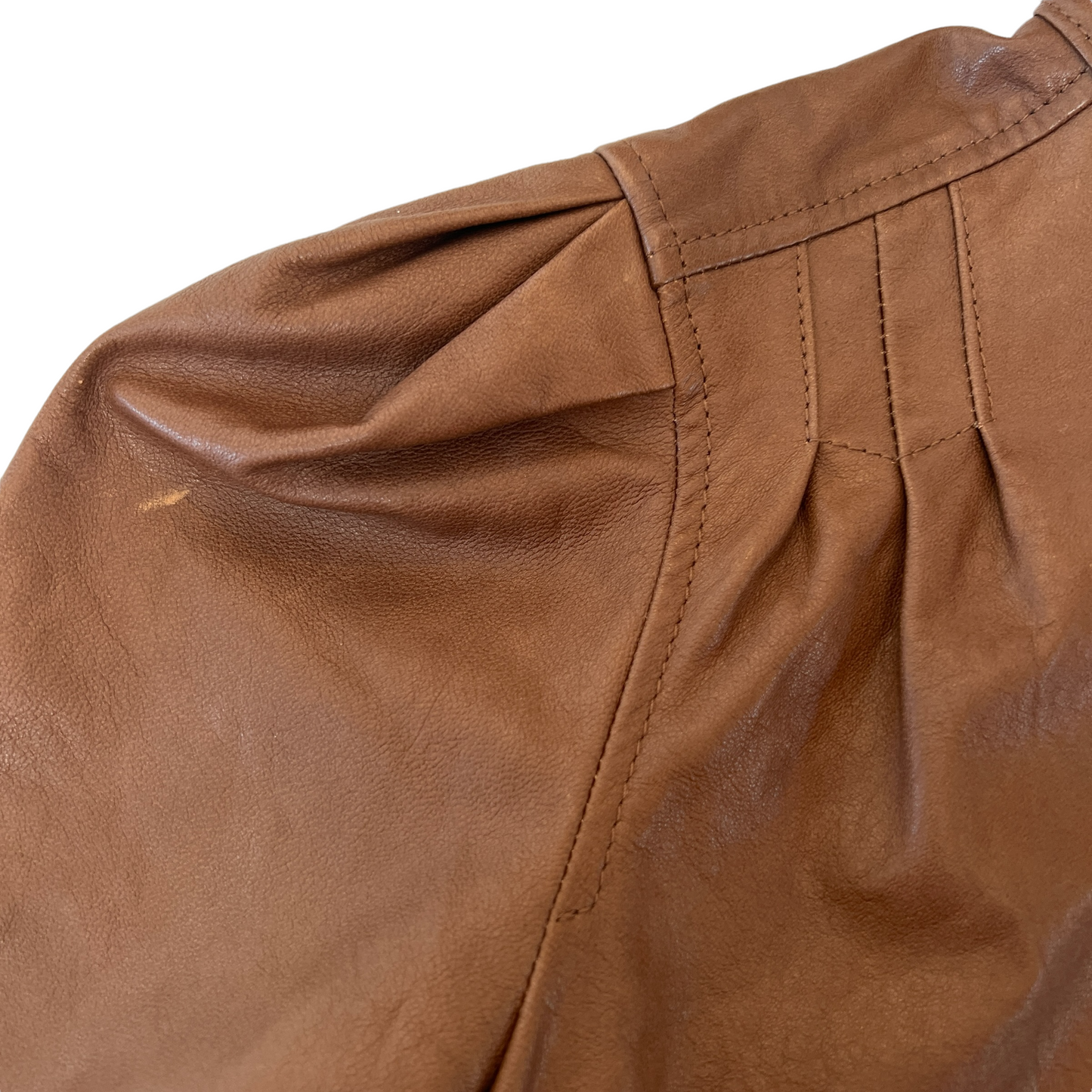 Brown Leather Shirt - XS