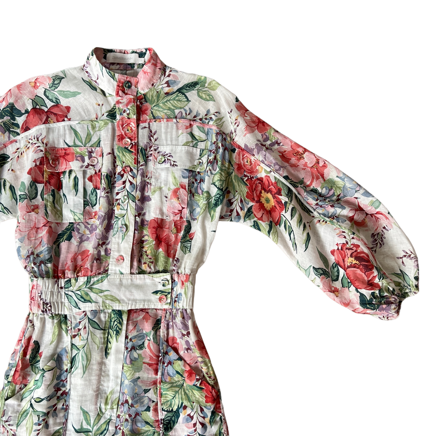 Floral Linen Jumpsuit - 0